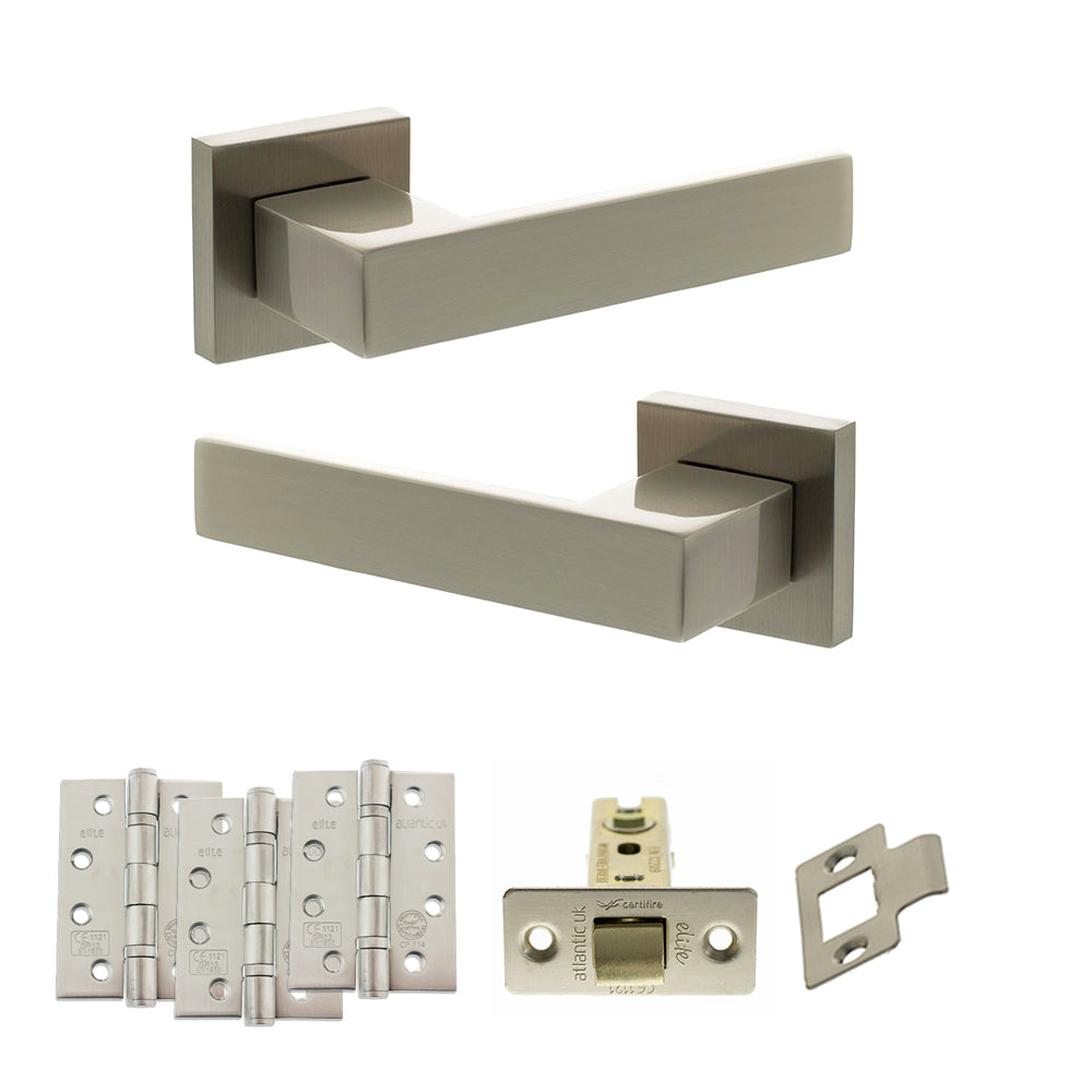 Senza Pari Panetti Door Handle Pack in Satin Nickel