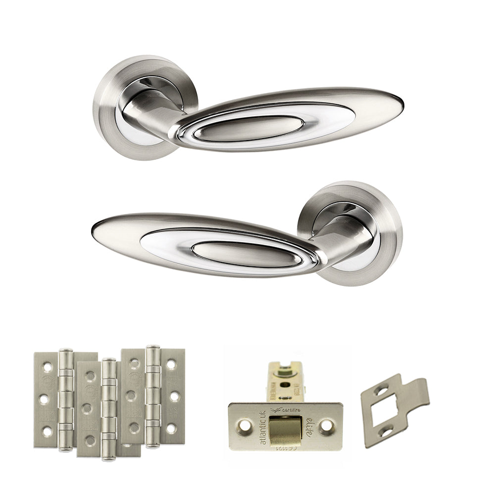 Senza Pari Elisse Door Handle Pack in Satin Nickel