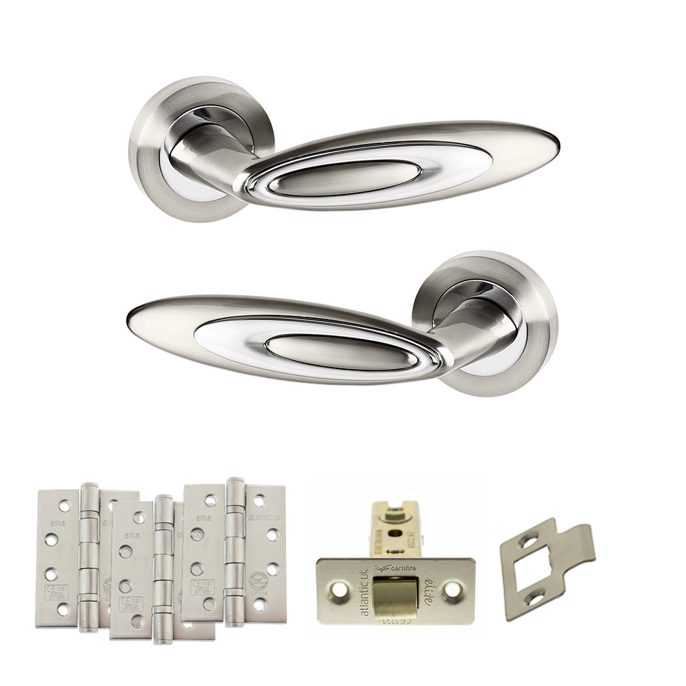 Senza Pari Elisse Door Handle Pack in Satin Nickel