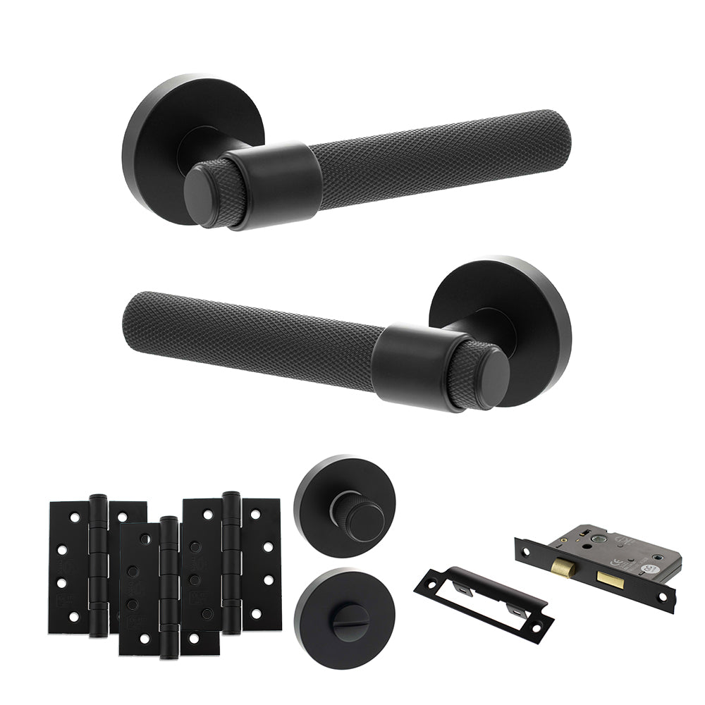 Senza Pari Andretta Door Handle Pack in Matt Black