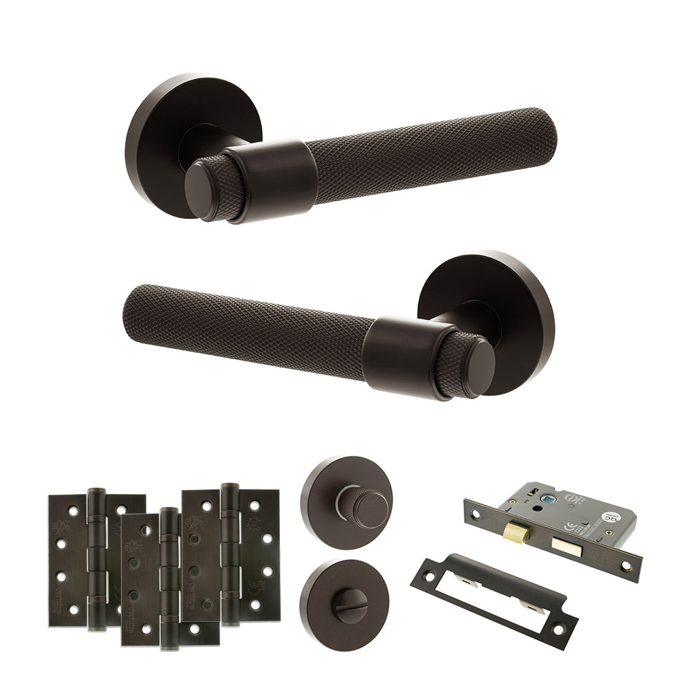 Senza Pari Andretta Door Handle Pack in Urban Dark Bronze