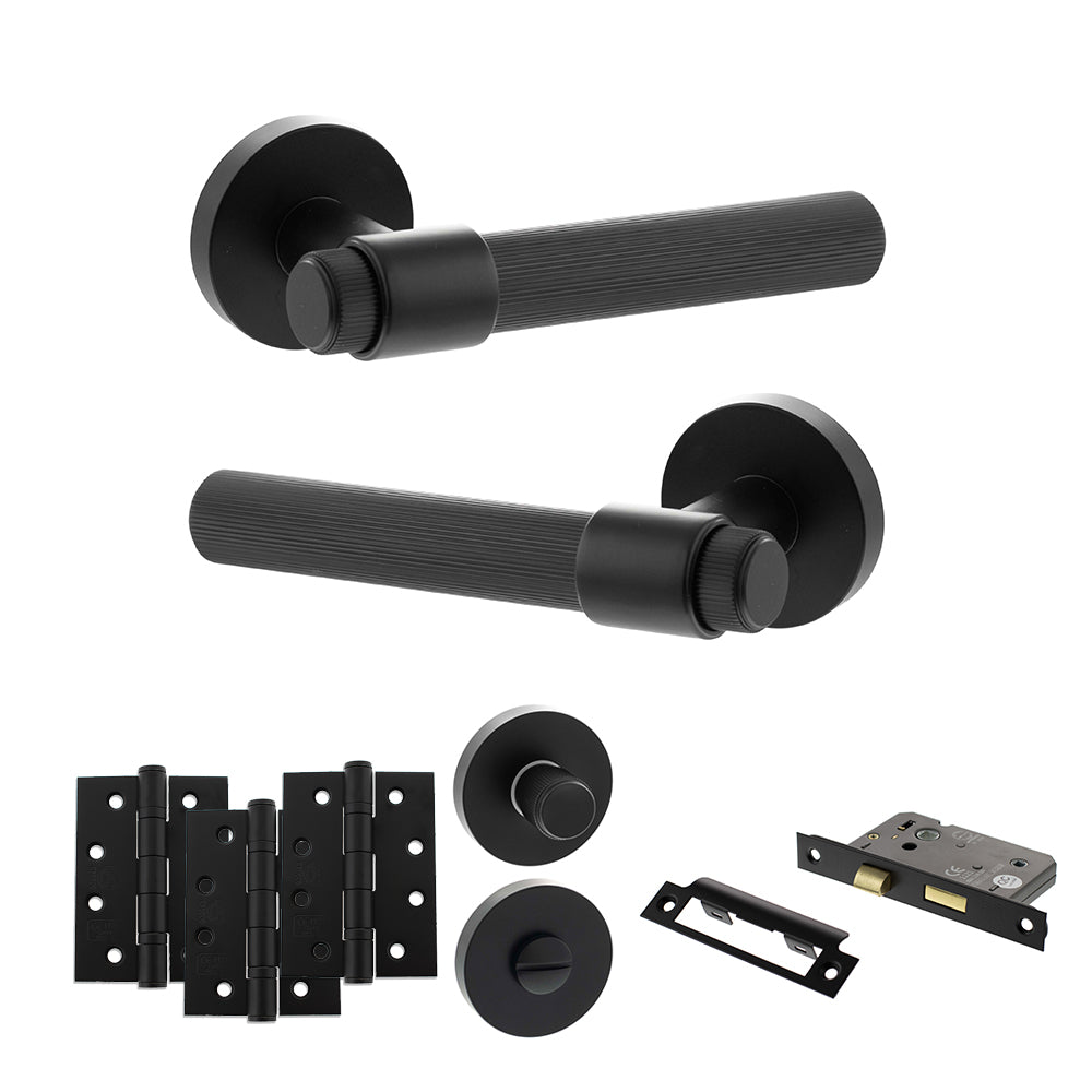 Senza Pari Fasana Door Handle Pack in Matt Black