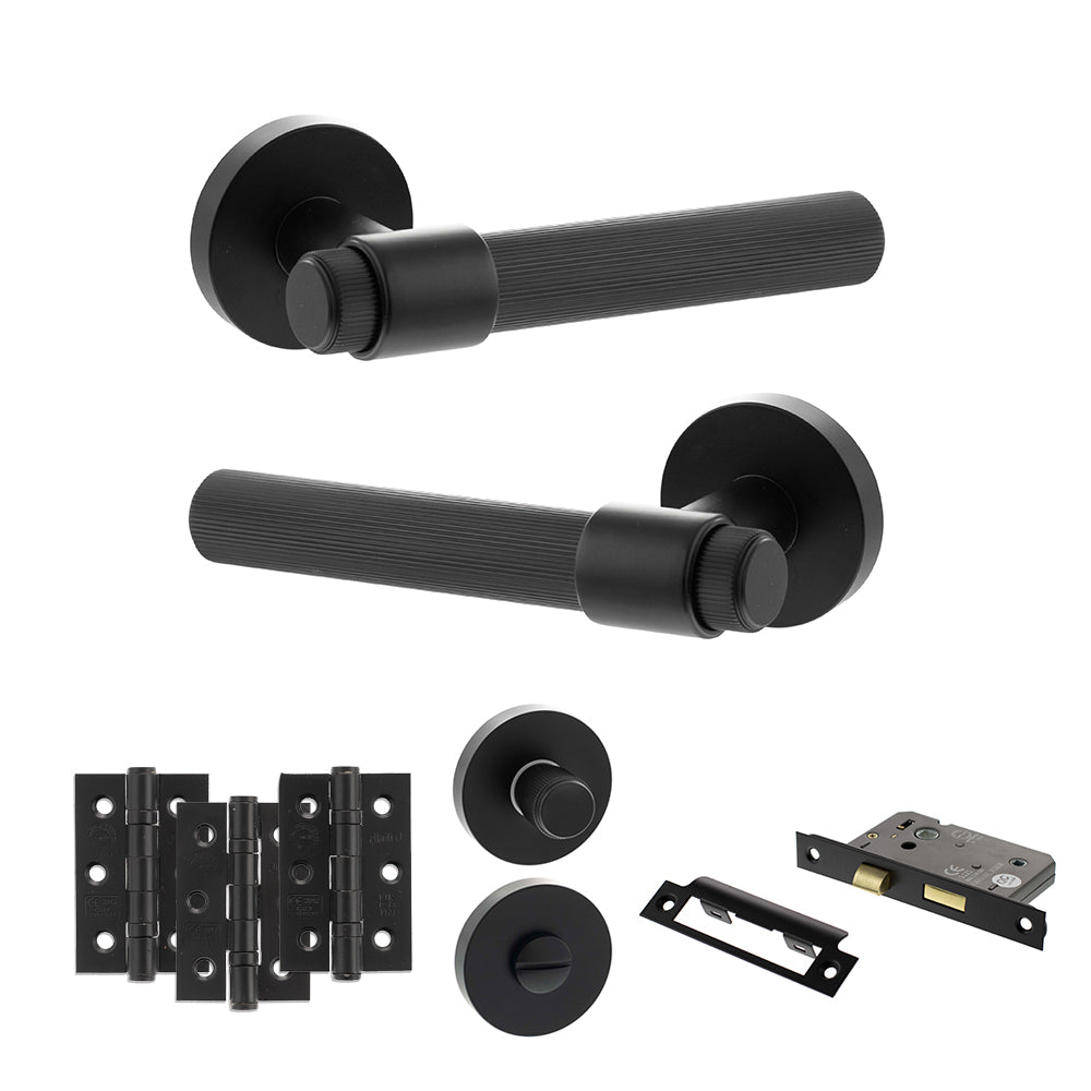 Senza Pari Fasana Door Handle Pack in Matt Black