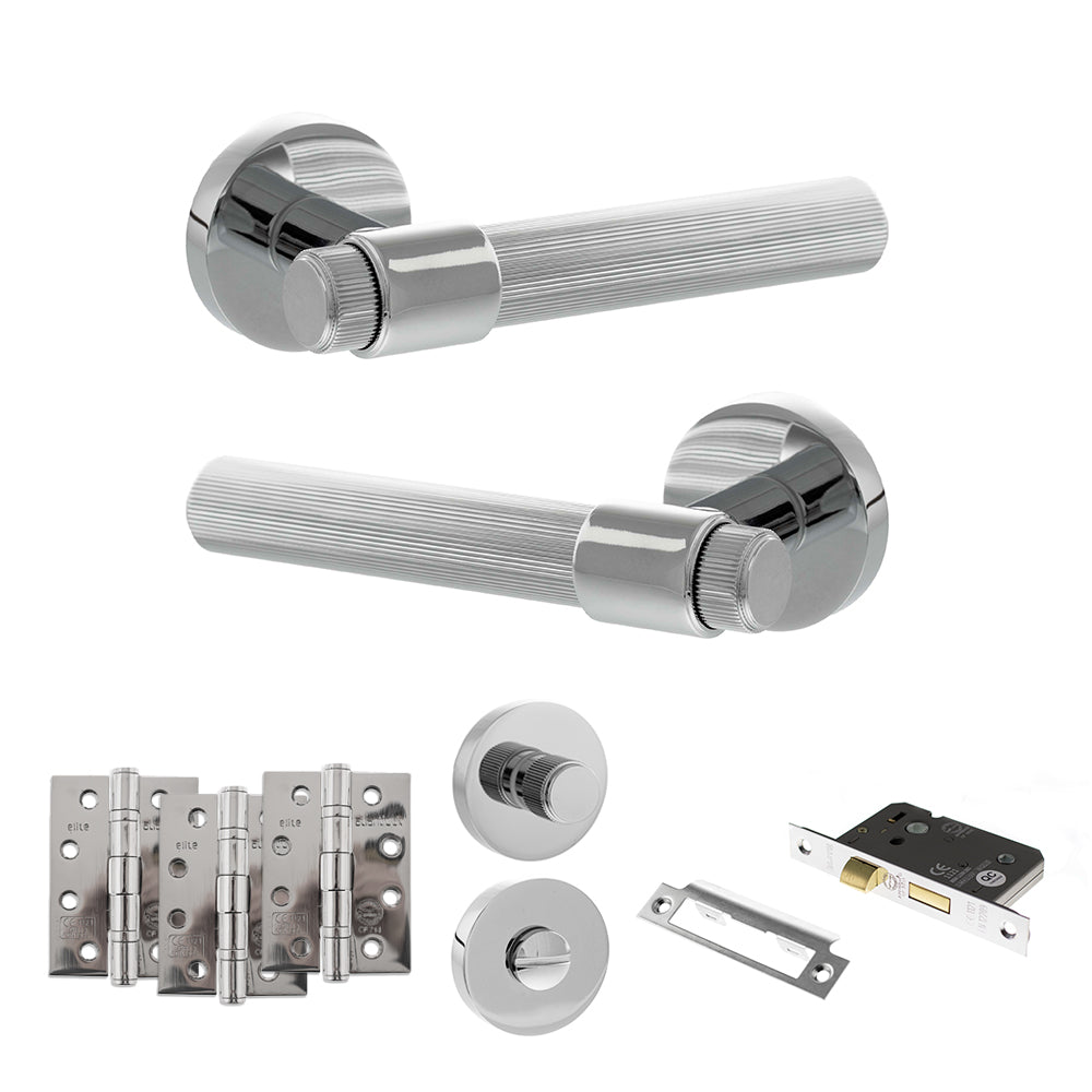 Senza Pari Fasana Door Handle Pack in Polished Chrome