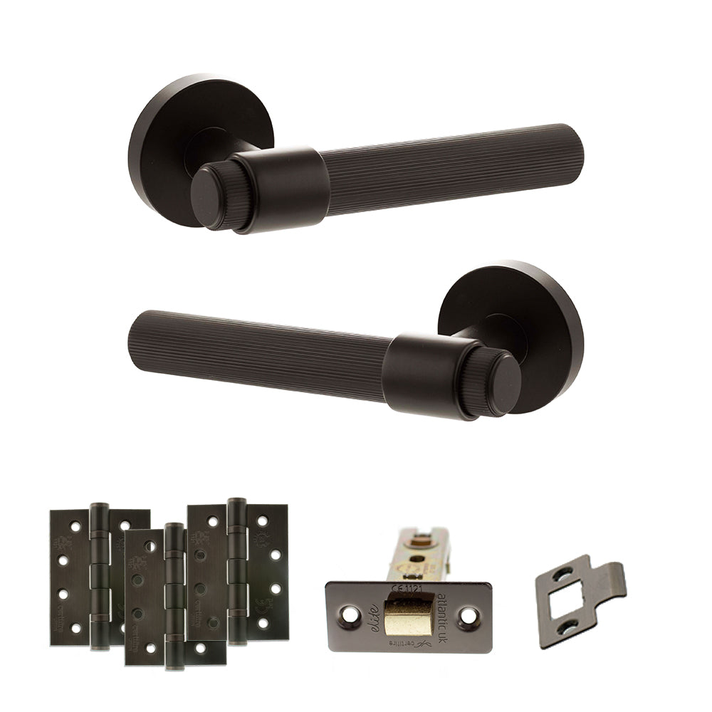 Senza Pari Fasana Door Handle Pack in Urban Dark Bronze