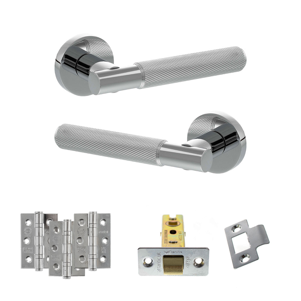 Senza Pari Rosarno Door Handle Pack in Polished Chrome