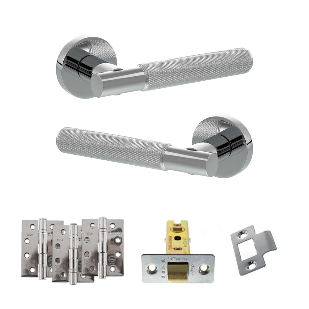 Senza Pari Rosarno Door Handle Pack in Polished Chrome