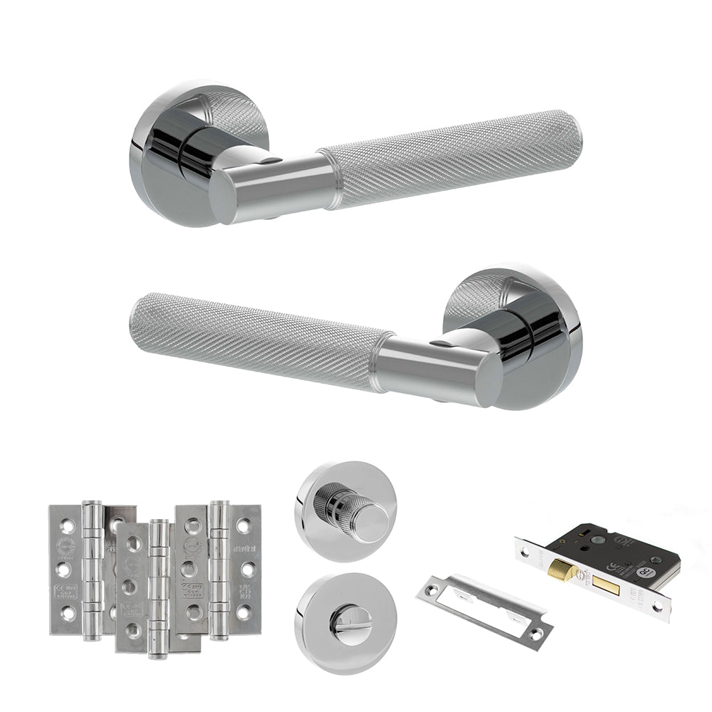 Senza Pari Rosarno Door Handle Pack in Polished Chrome