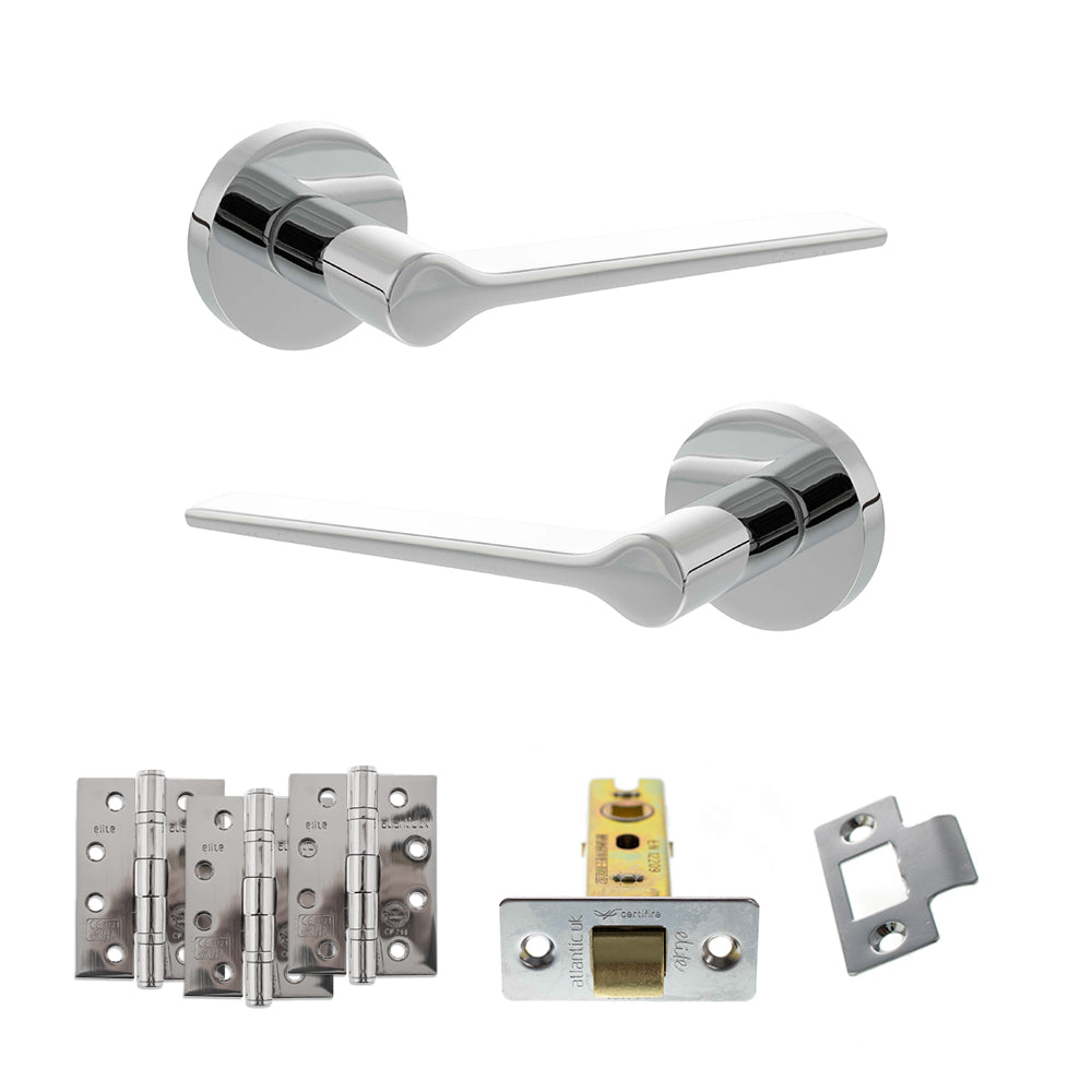 Senza Pari Laviano Door Handle Pack in Polished Chrome