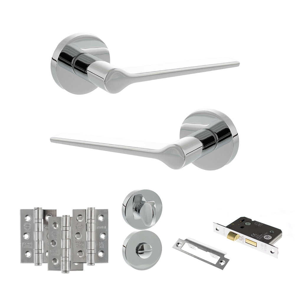 Senza Pari Laviano Door Handle Pack in Polished Chrome