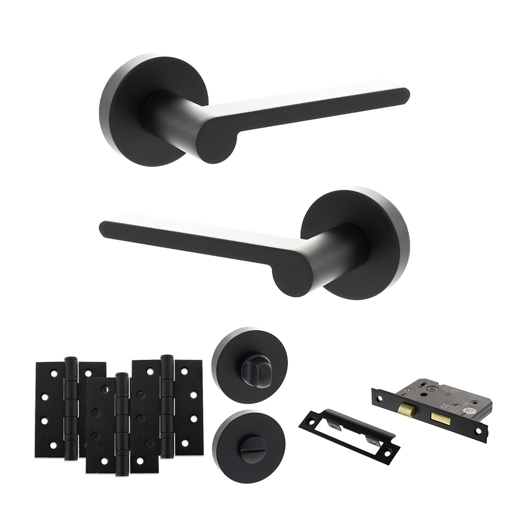 Senza Pari Darrio Door Handle Pack in Matt Black