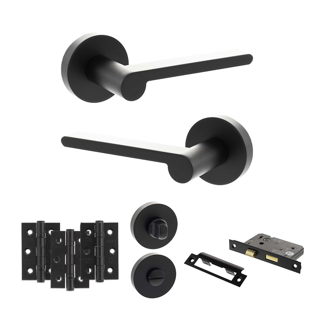 Senza Pari Darrio Door Handle Pack in Matt Black