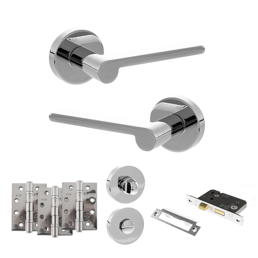 Senza Pari Darrio Door Handle Pack in Polished Chrome