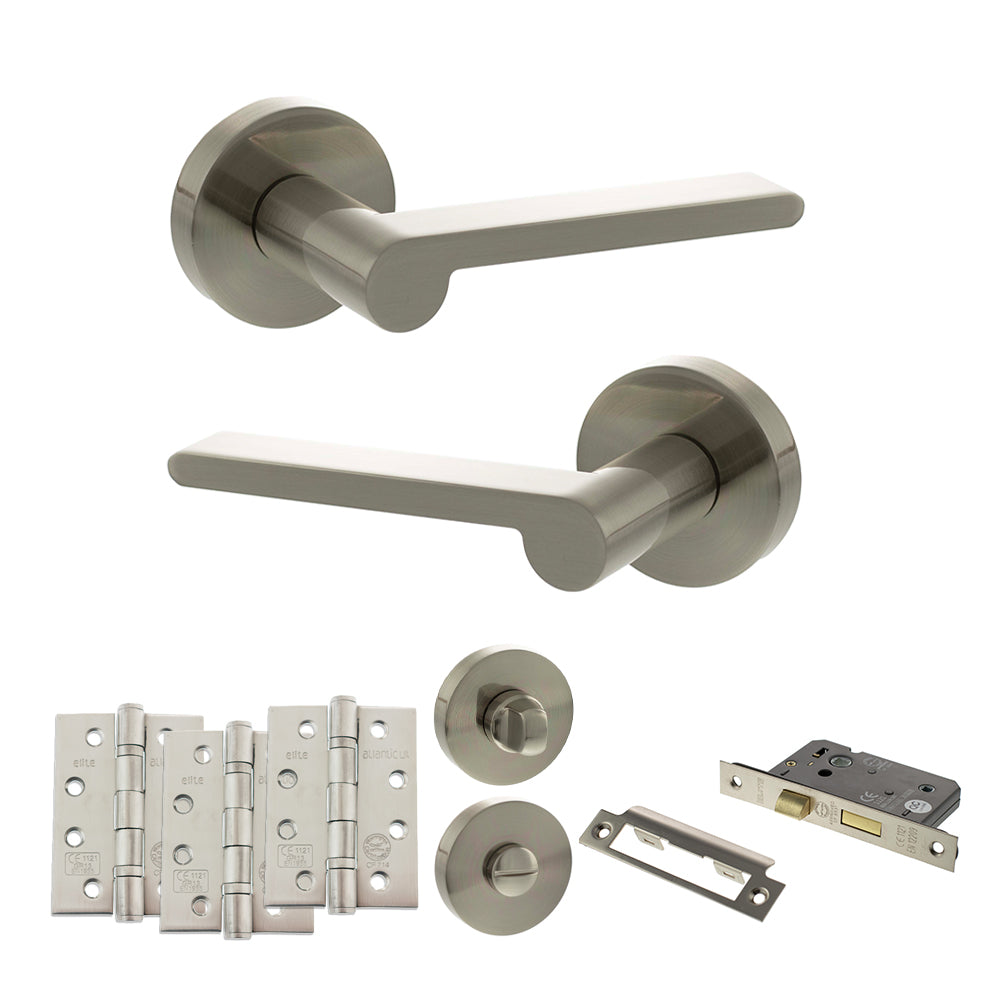 Senza Pari Darrio Door Handle Pack in Satin Nickel