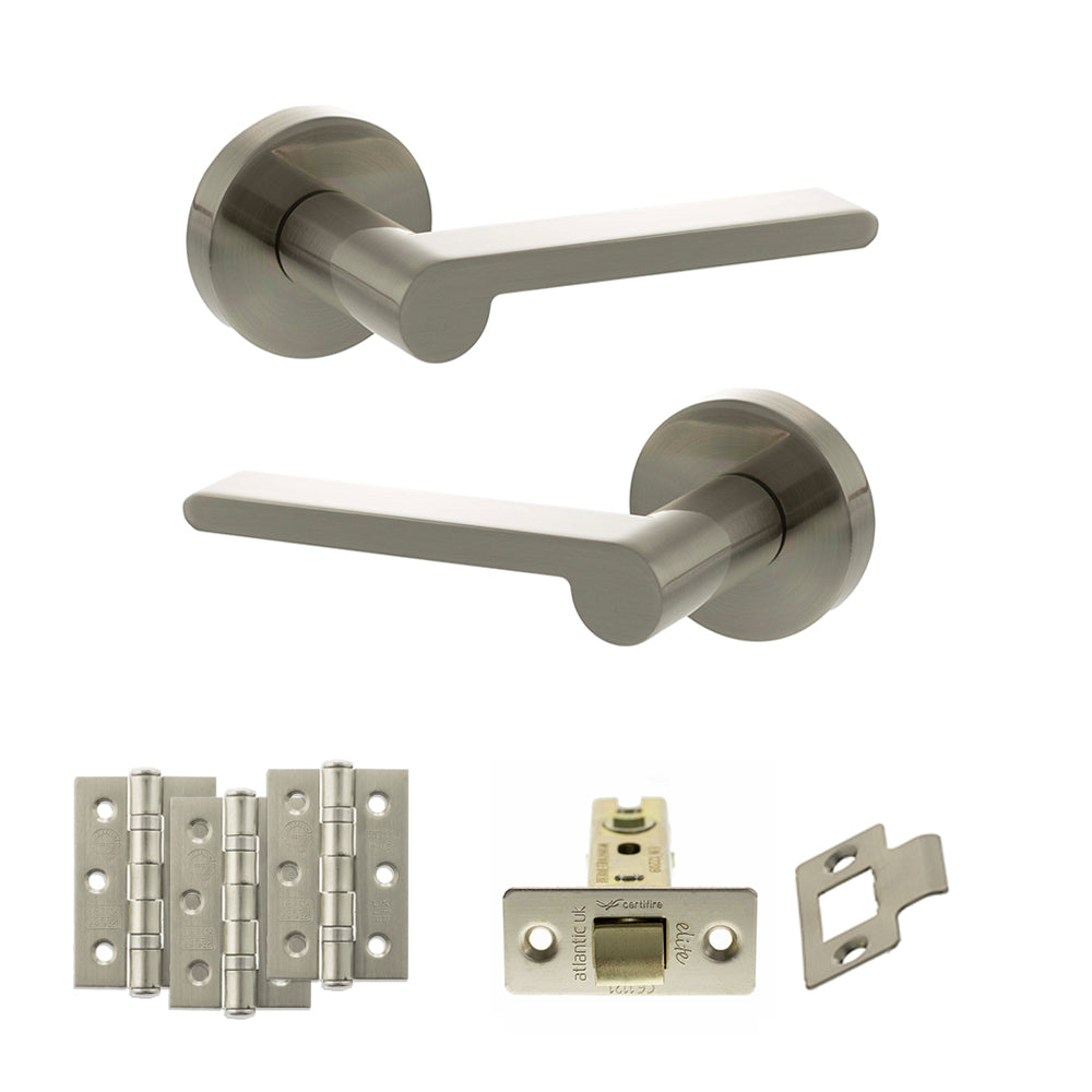 Senza Pari Darrio Door Handle Pack in Satin Nickel