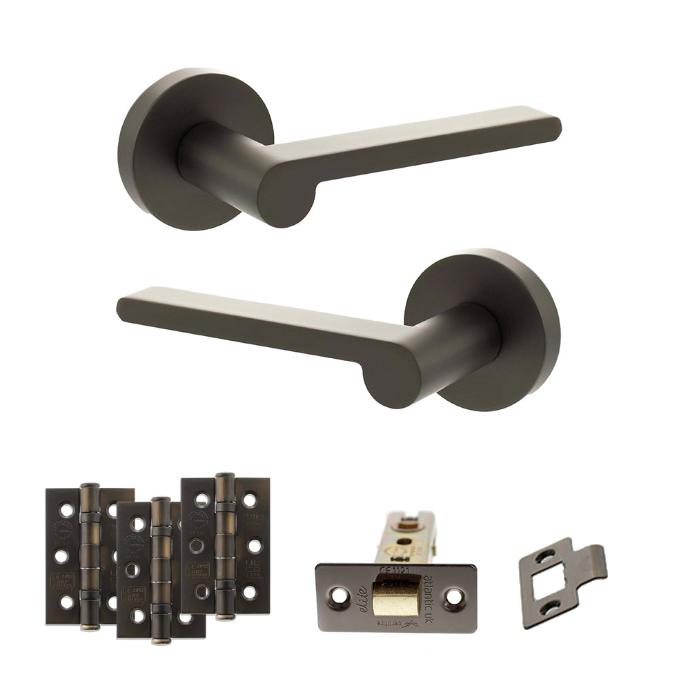 Senza Pari Darrio Door Handle Pack in Urban Dark Bronze