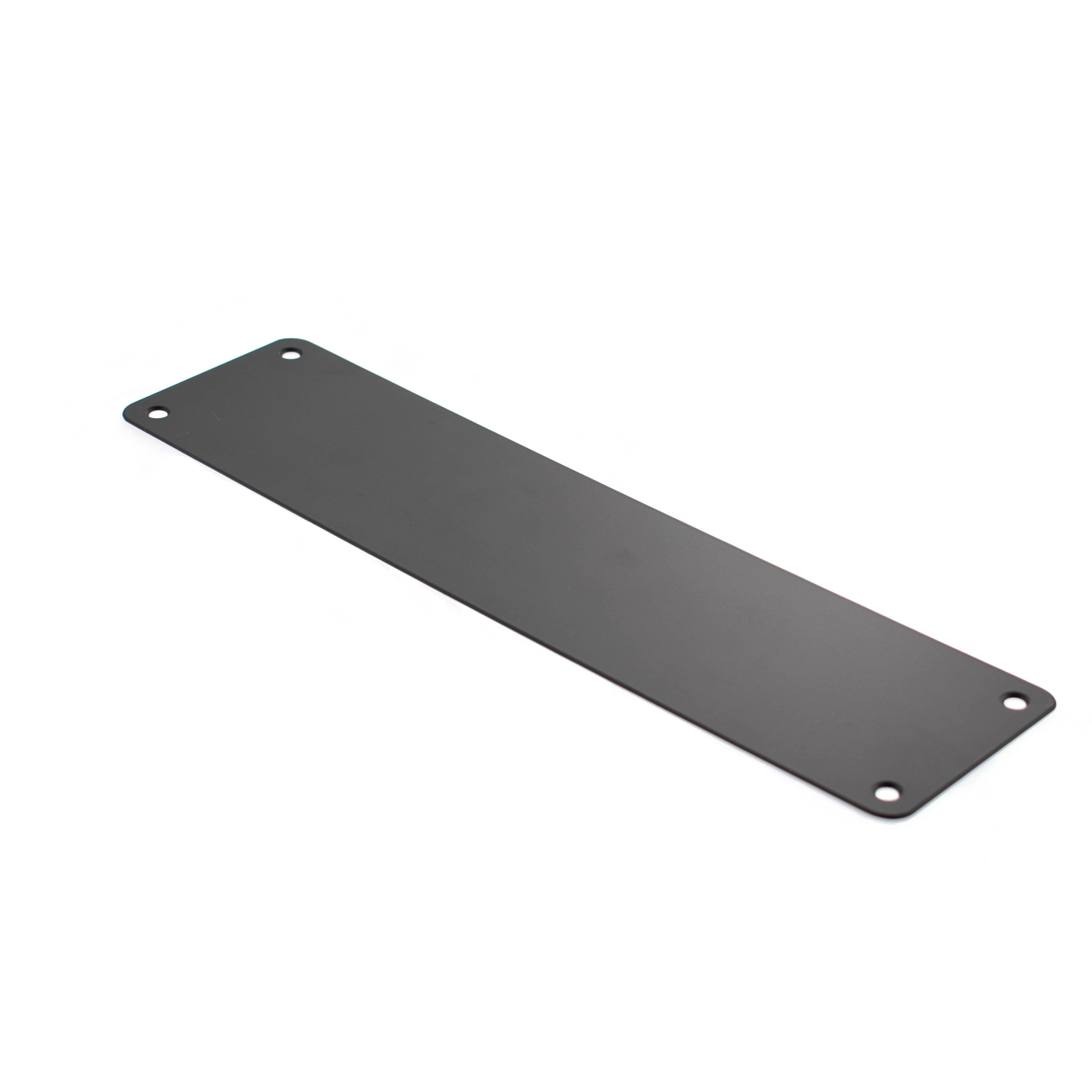 Atlantic Finger Plate Radius Corner Pre drilled with screws 300mm x 75mm - Matt Black