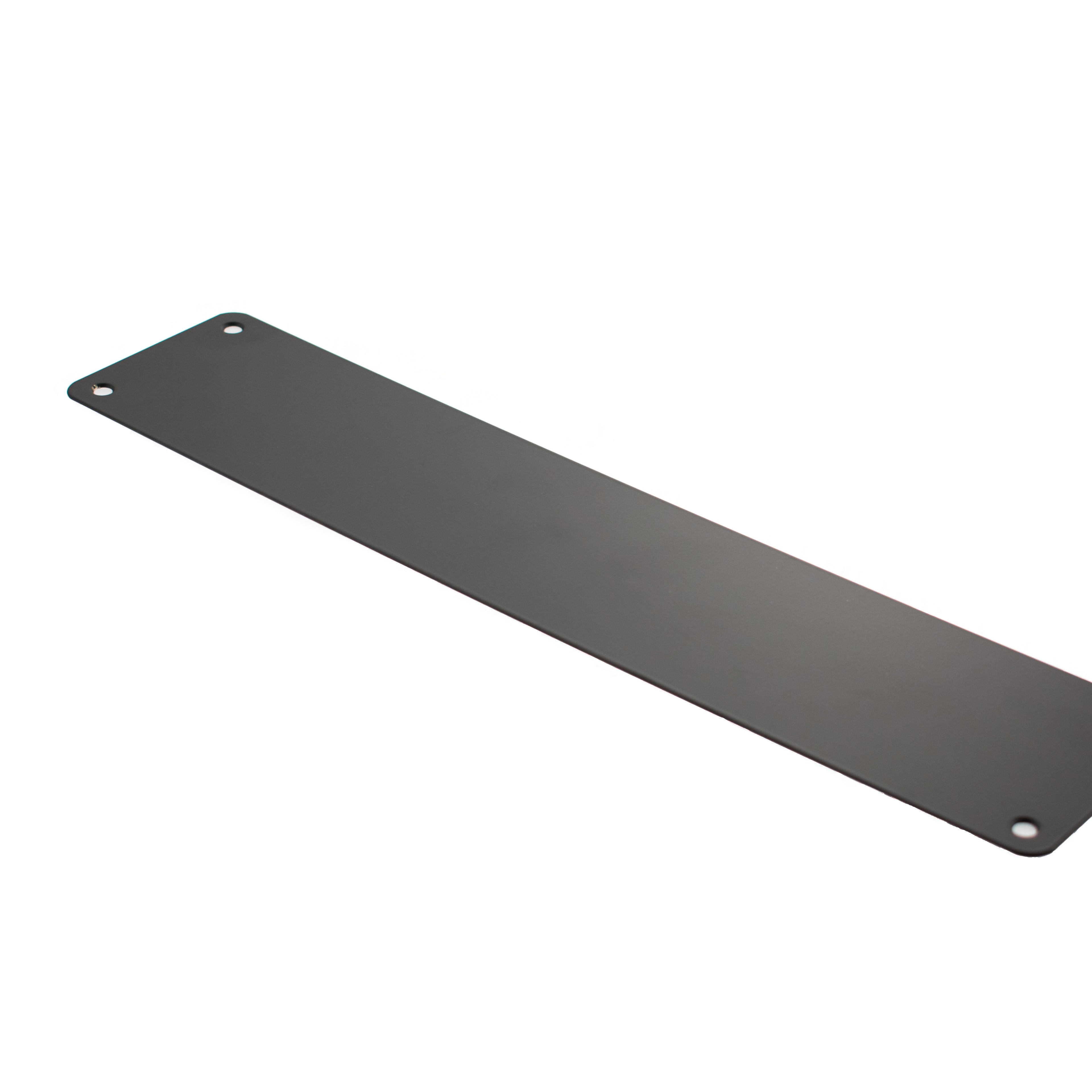 Atlantic Finger Plate Radius Corner Pre drilled with screws 350mm x 75mm - Matt Black