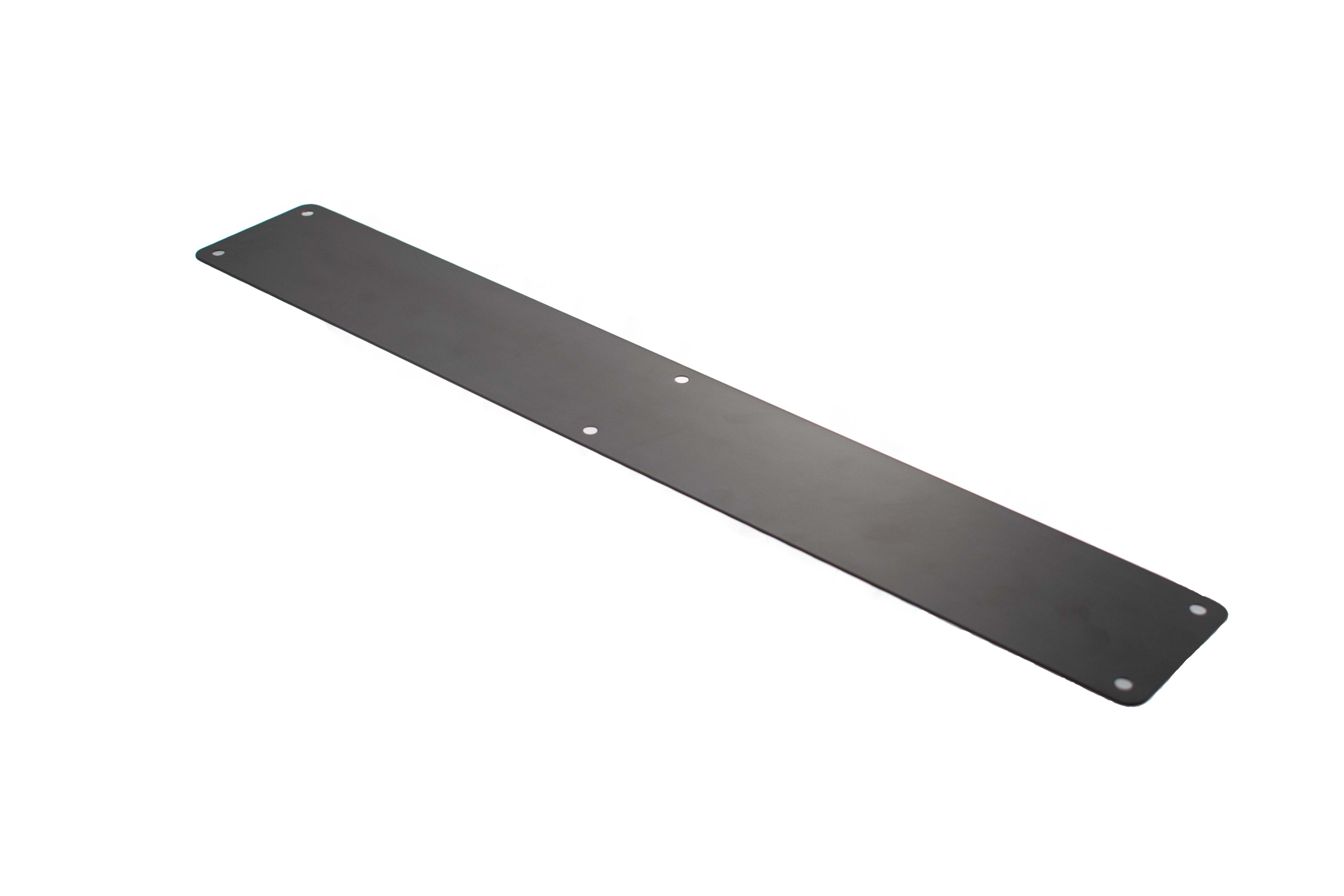 Atlantic Finger Plate Radius Corner Pre drilled with screws 500mm x 100mm - Matt Black