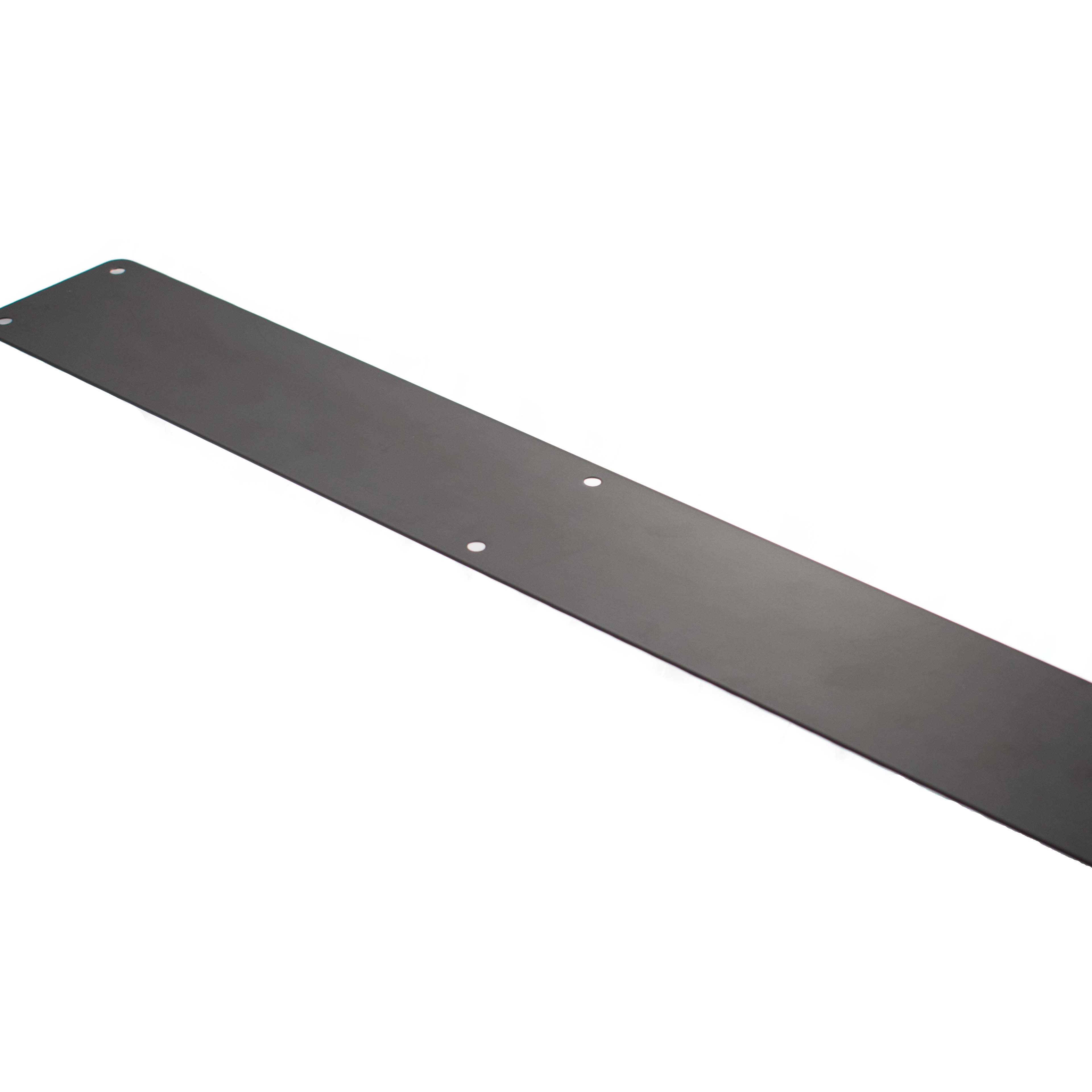 Atlantic Finger Plate Radius Corner Pre drilled with screws 500mm x 75mm - Matt Black