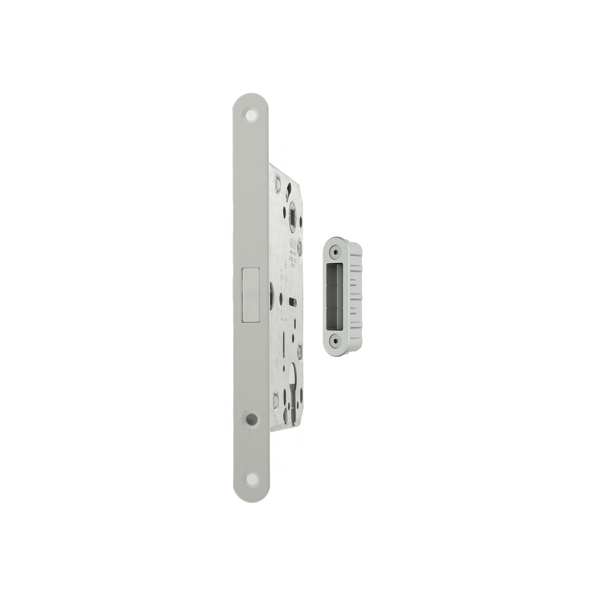AGB Polaris 2XT Magnetic Euro Profile Sashlock 50mm backset with strike plates for ALU doors - White