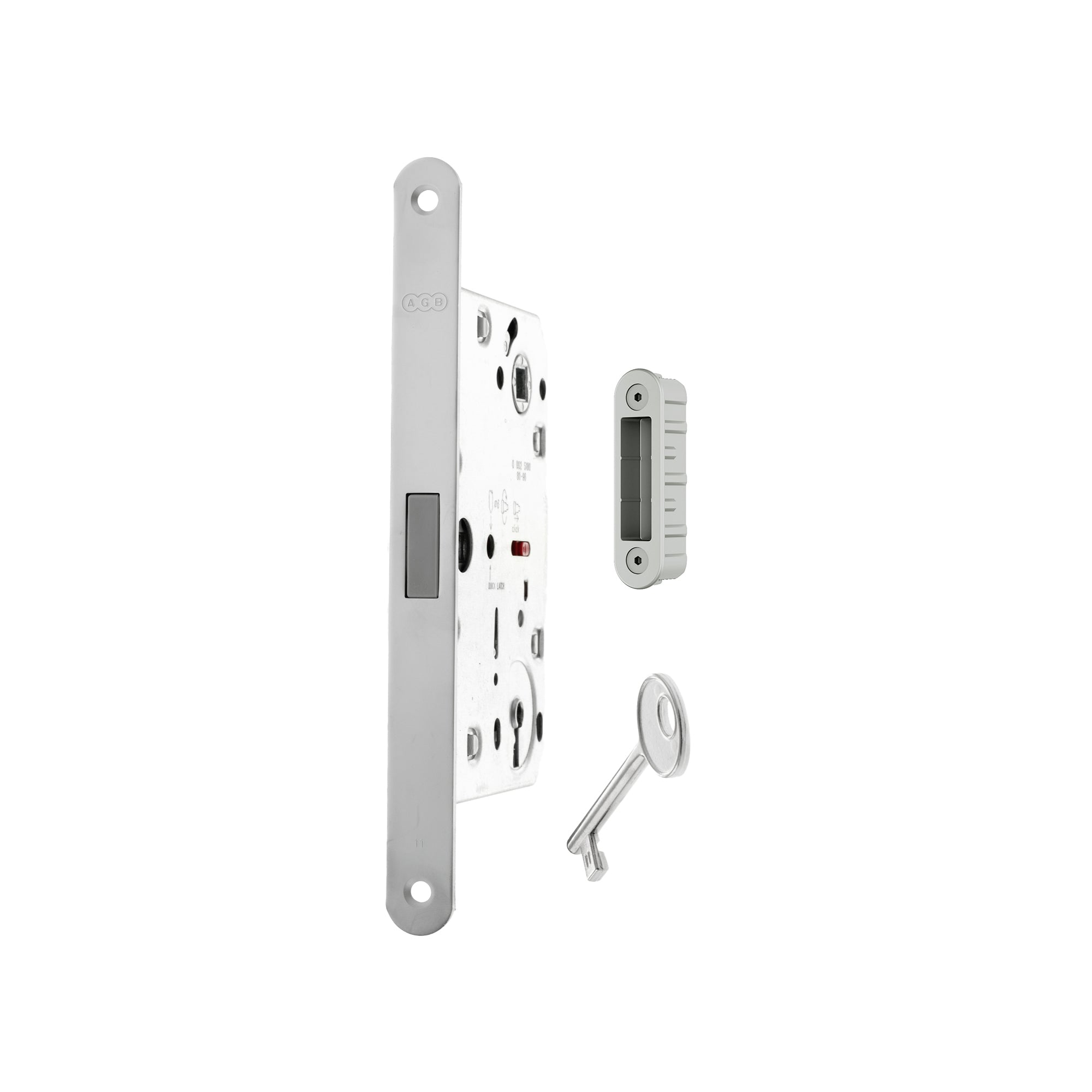 AGB Polaris 2XT Magnetic Key Sashlock 50mm backset with strike plates for ALU doors - White