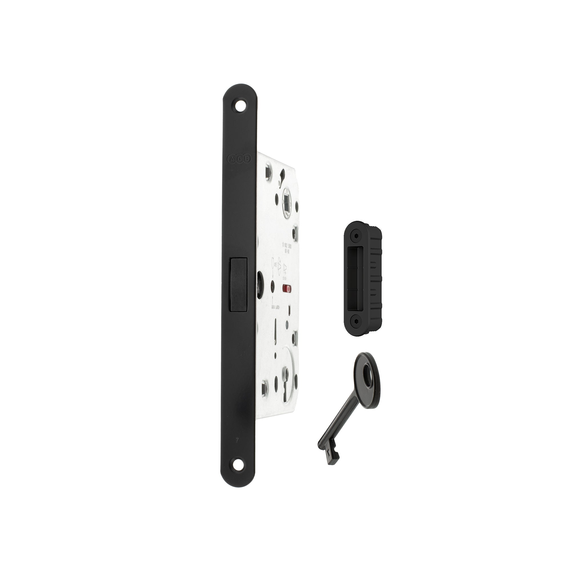 AGB Polaris 2XT Magnetic Key Sashlock 60mm backset with strike plates for ALU doors - Matt Black