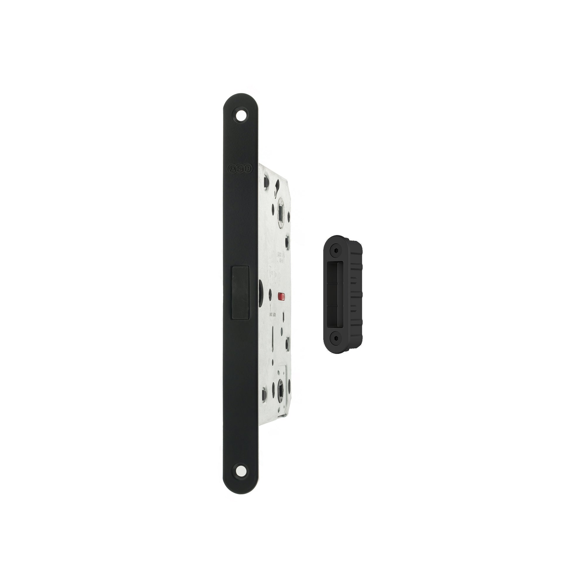 AGB Polaris 2XT Magnetic Bathroom Lock 50mm backset with strike plates for ALU doors - Matt Black