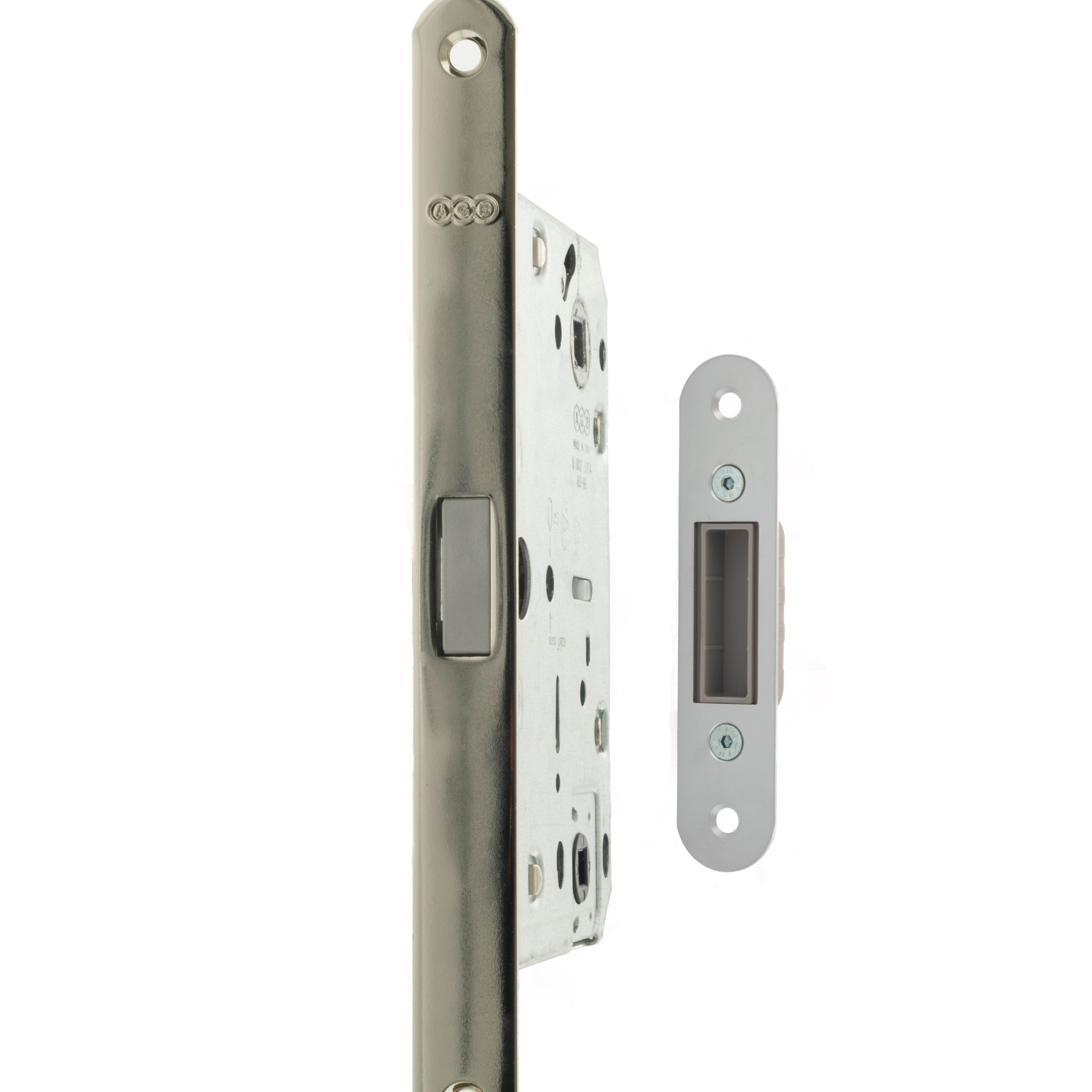 AGB Polaris 2XT Magnetic Bathroom Lock 60mm backset - Polished Chrome