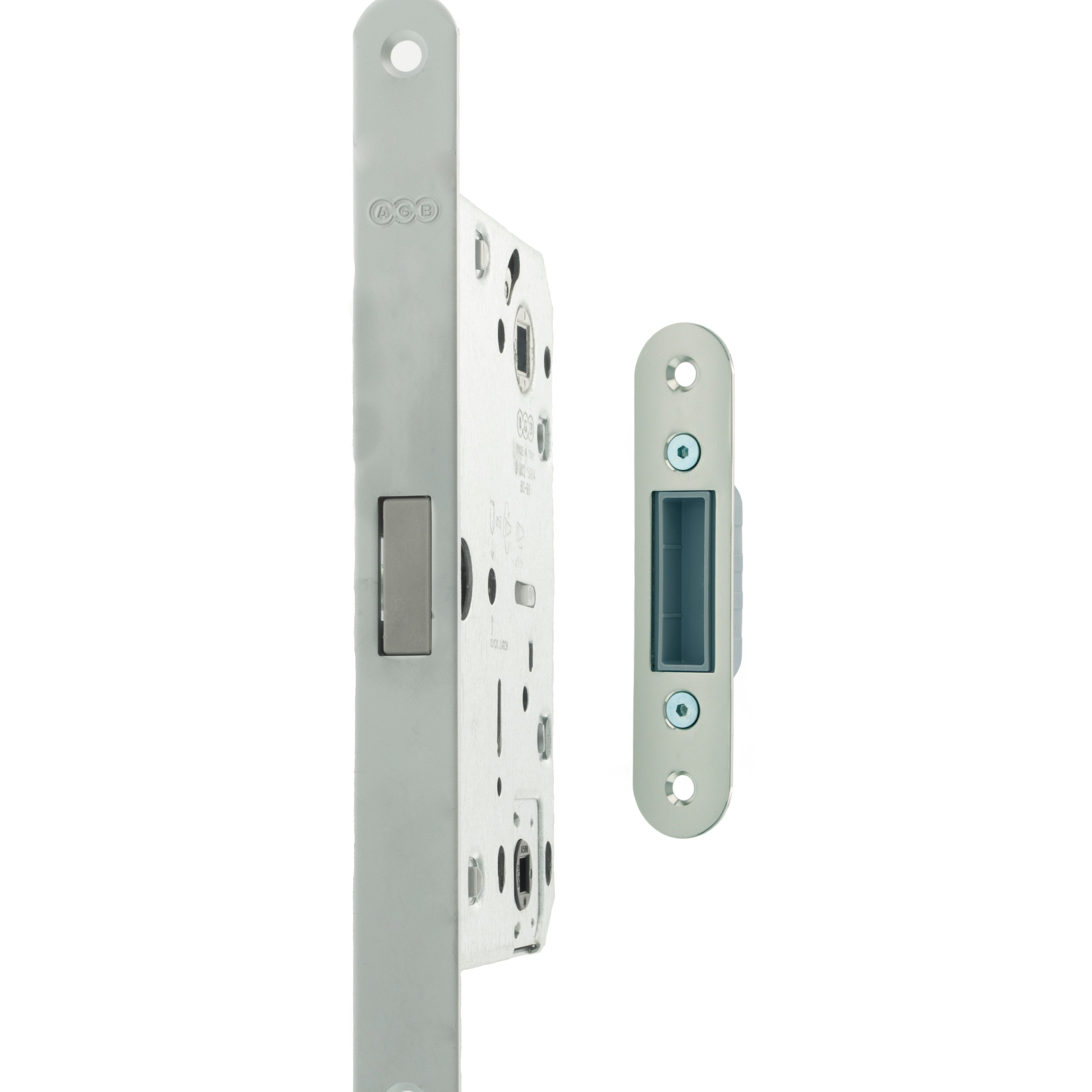 AGB Polaris 2XT Magnetic Bathroom Lock 60mm backset - Satin Chrome