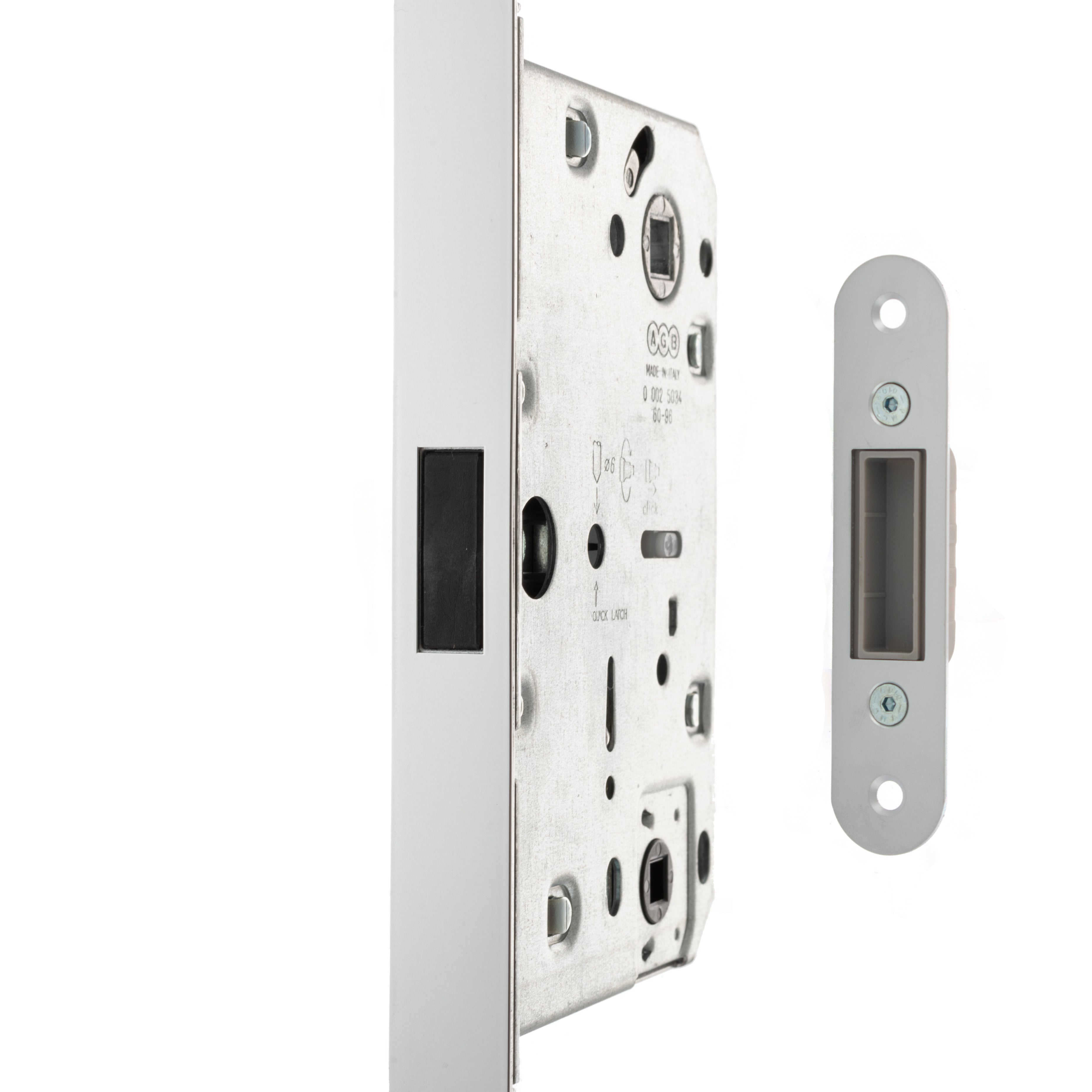 AGB Revolution XT Magnetic Bathroom Lock 60mm backset - Polished Chrome