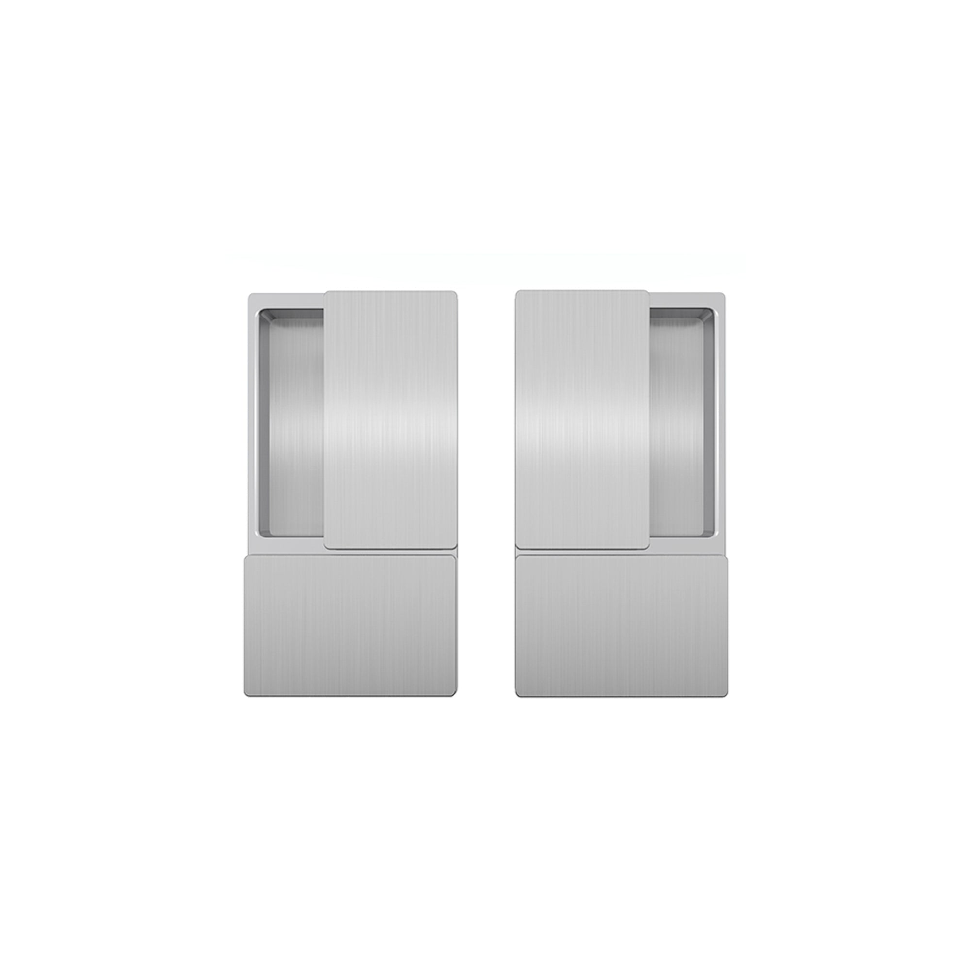 AGB Wave Flush Pocket Door Handle Set - Satin Chrome