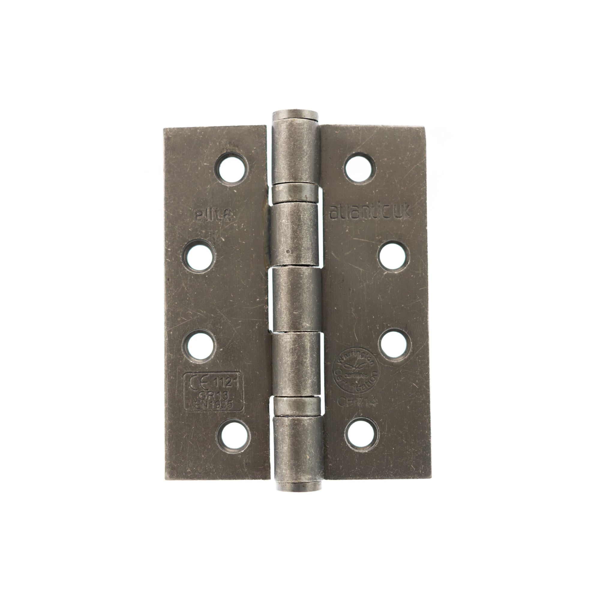 Atlantic Ball Bearing Hinges Grade 13 Fire Rated 4" x 3" x 3mm - Distressed Silver