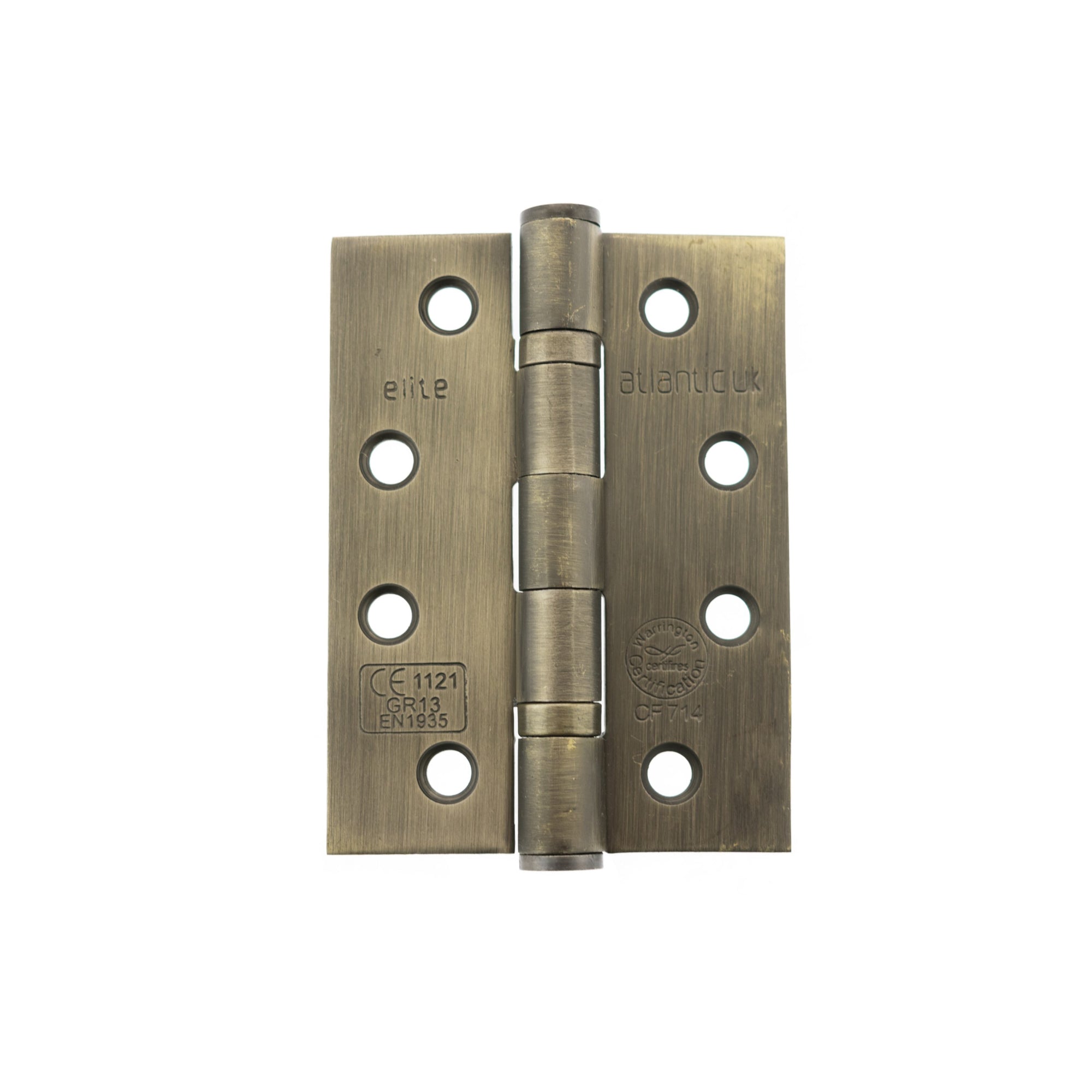 Atlantic Ball Bearing Hinges Grade 13 Fire Rated 4" x 3" x 3mm - Matt Antique Brass