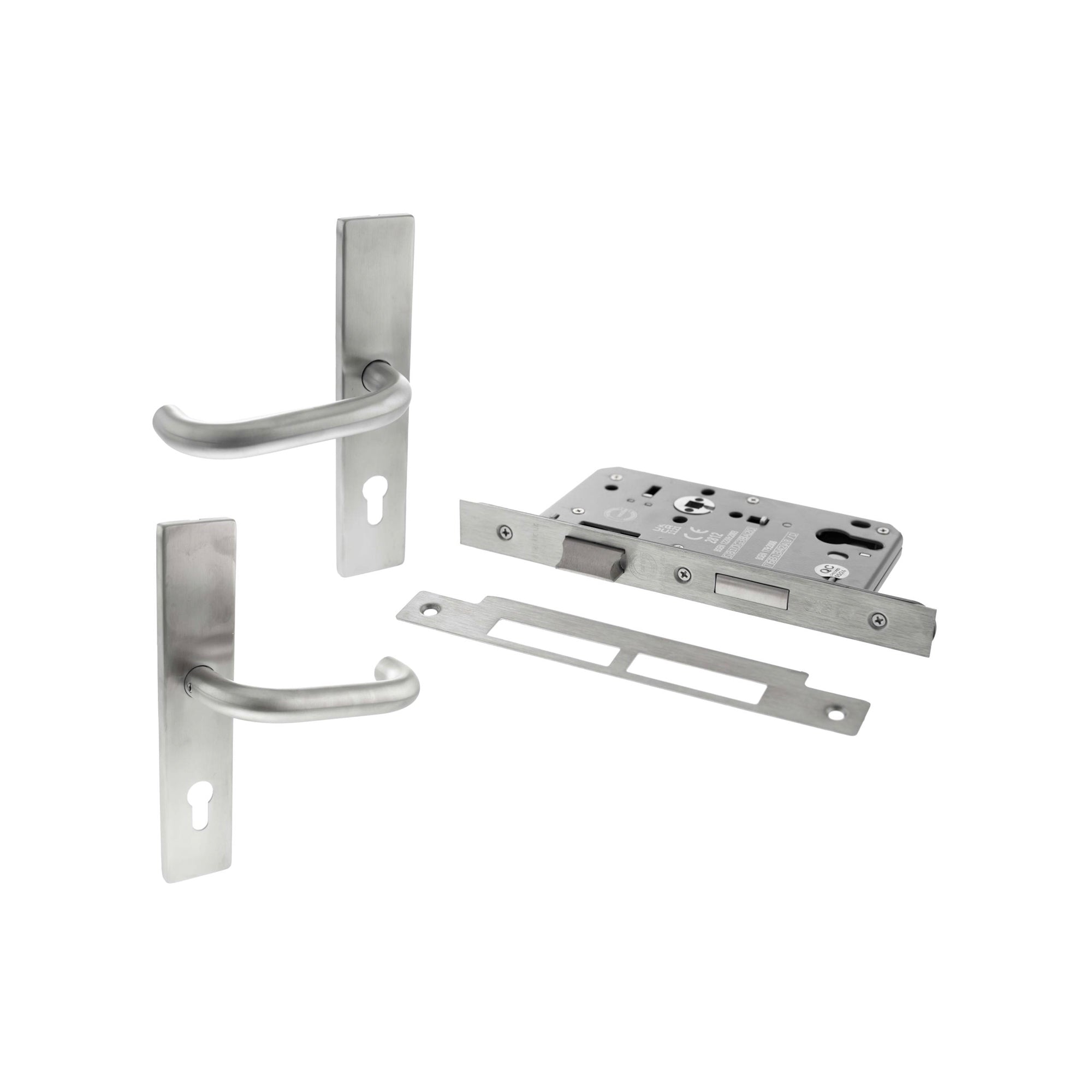 Atlantic DIN Square Euro Profile Escape Sashlock Double Throw with RTD lever 60mm backset - Satin Stainless Steel
