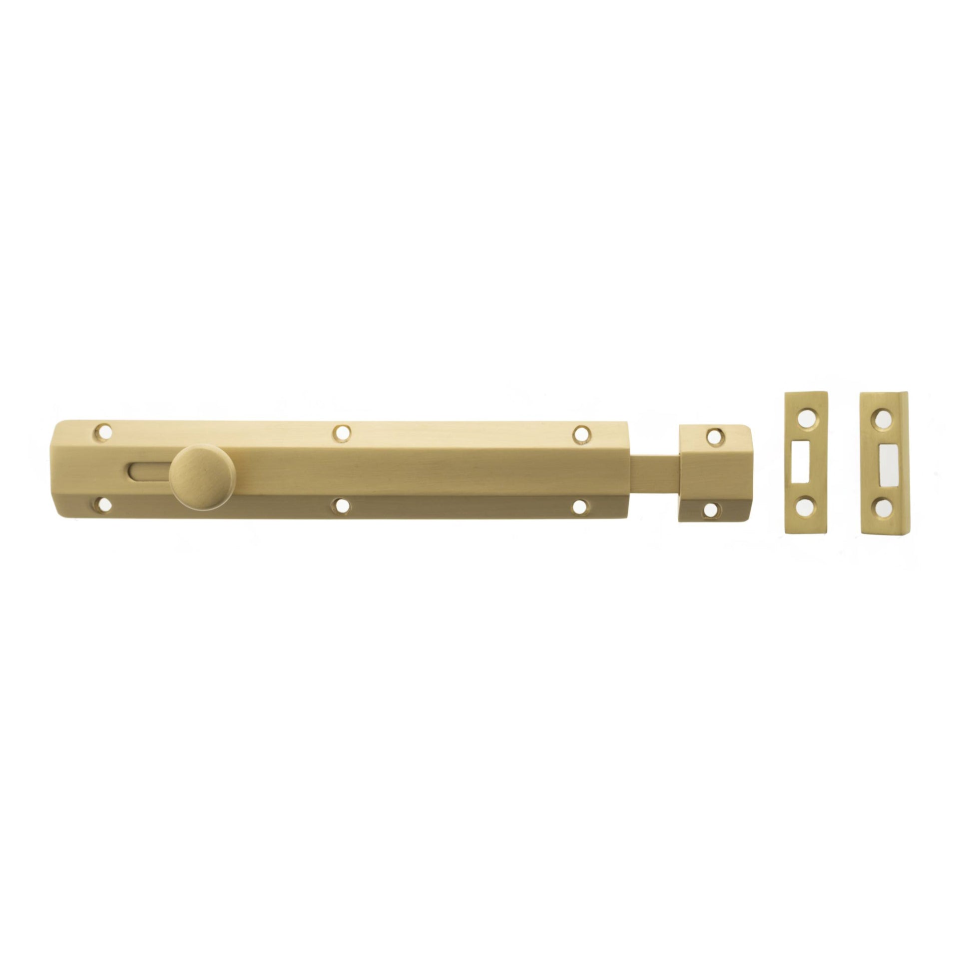 Atlantic Solid Brass Surface Door Bolt 8" - Satin Brass