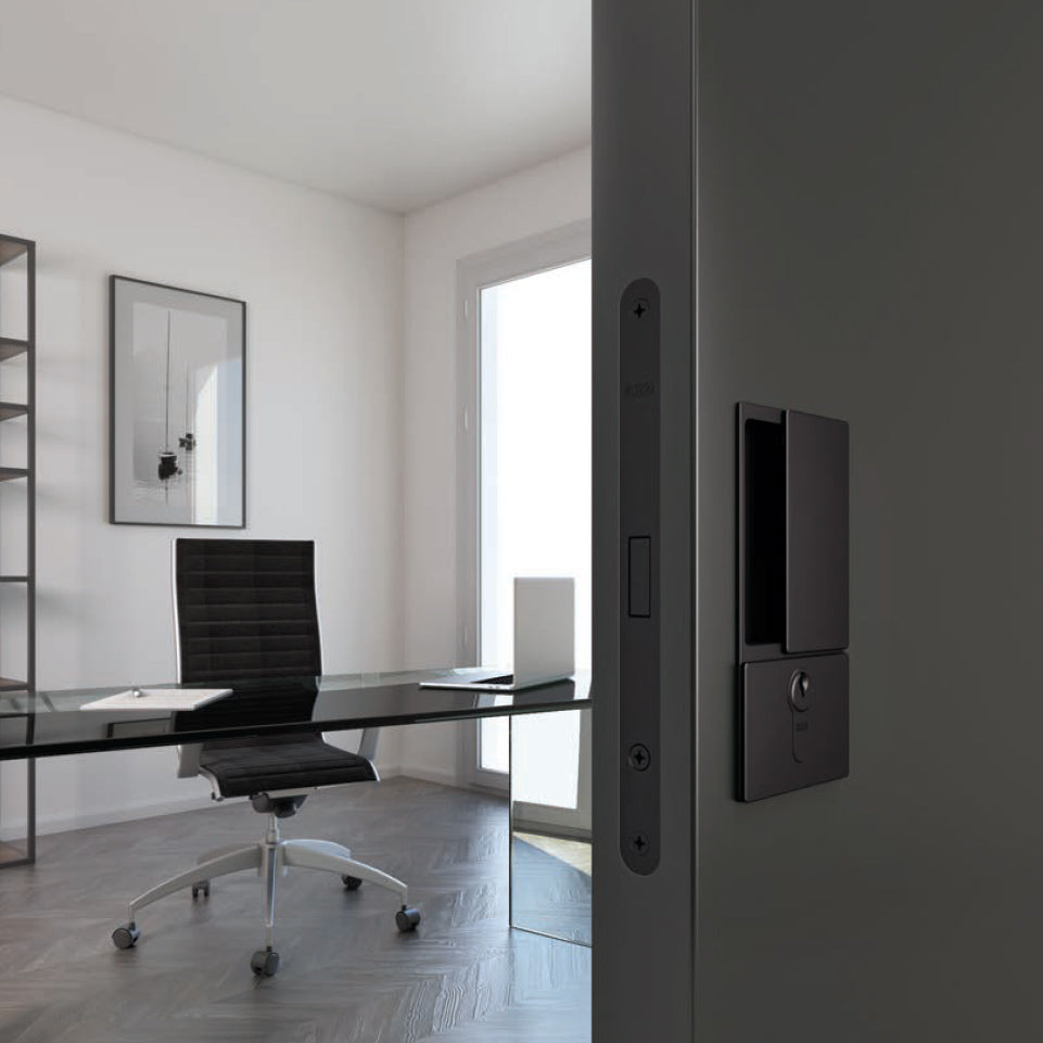 AGB Wave Flush Door Handle & Euro Profile Lock Set