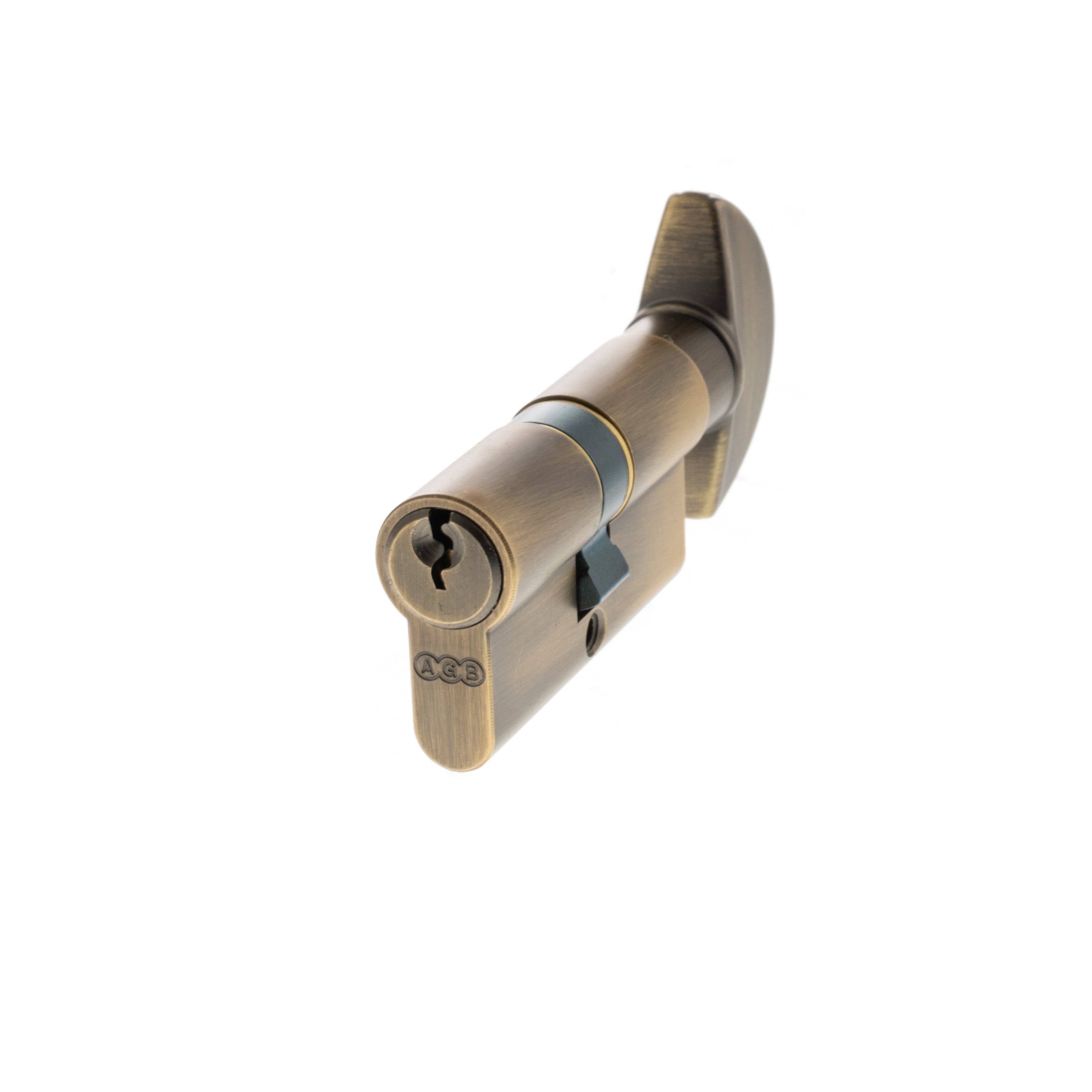 AGB Euro Profile 5 Pin Cylinder Key to Turn 30-30mm (60mm) - Matt Antique Brass
