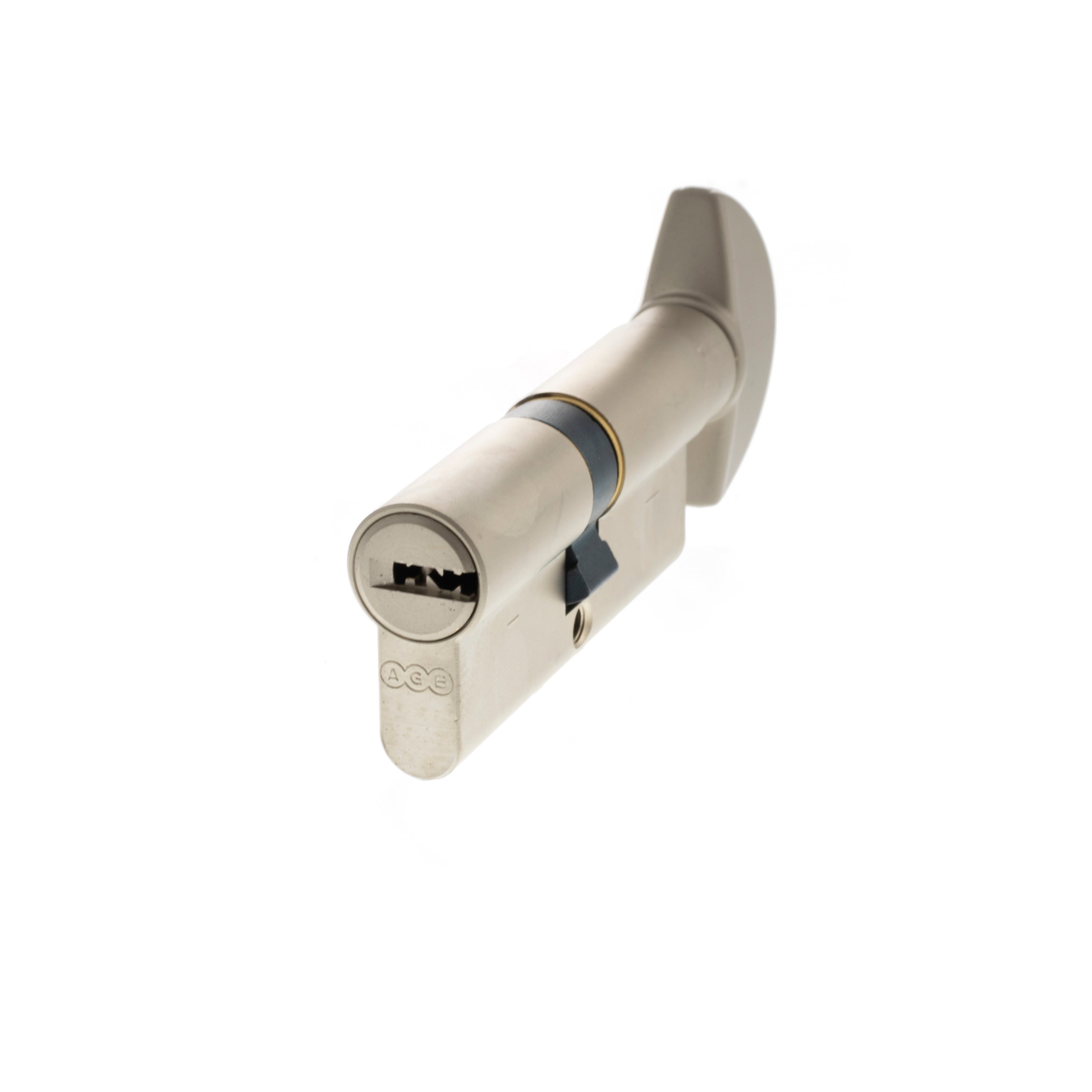 AGB Euro Profile 15 Pin Cylinder Key to Turn 35-35mm (70mm) - Satin Nickel