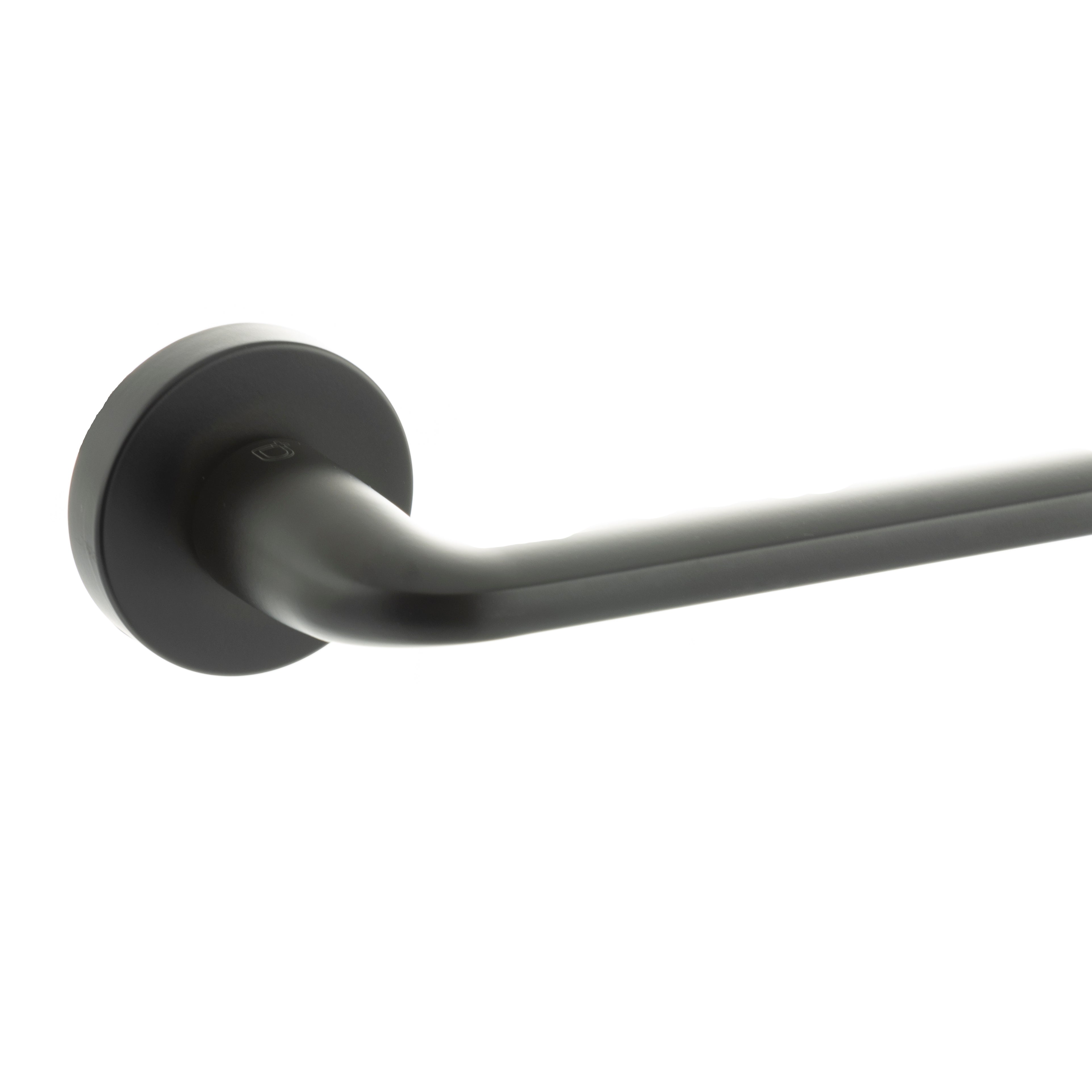 CleanTouch Anti-Bac Forme Milly Lever Door Handle on Minimal Round Rose - Matt Black