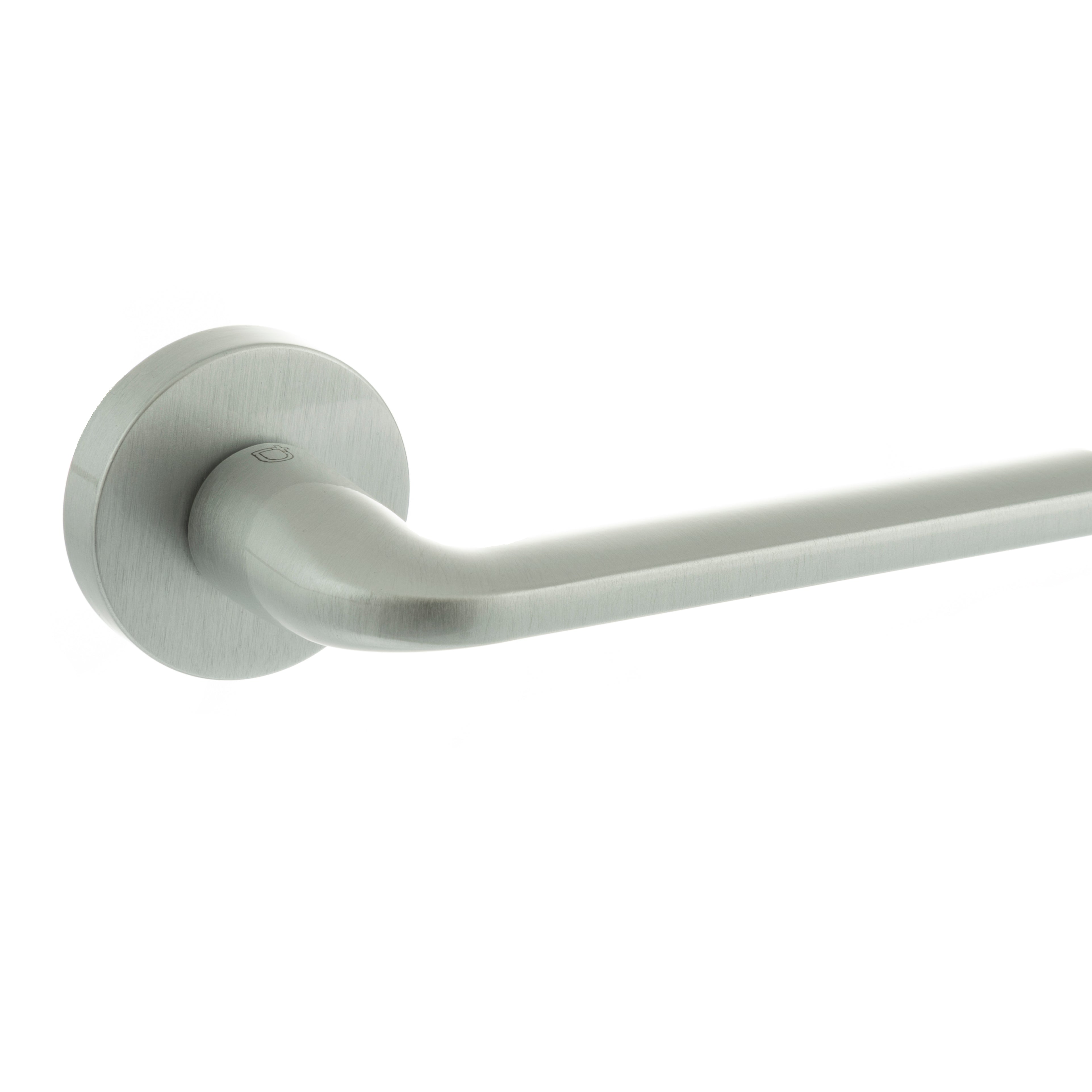 CleanTouch Anti-Bac Forme Milly Lever Door Handle on Minimal Round Rose - Satin Chrome
