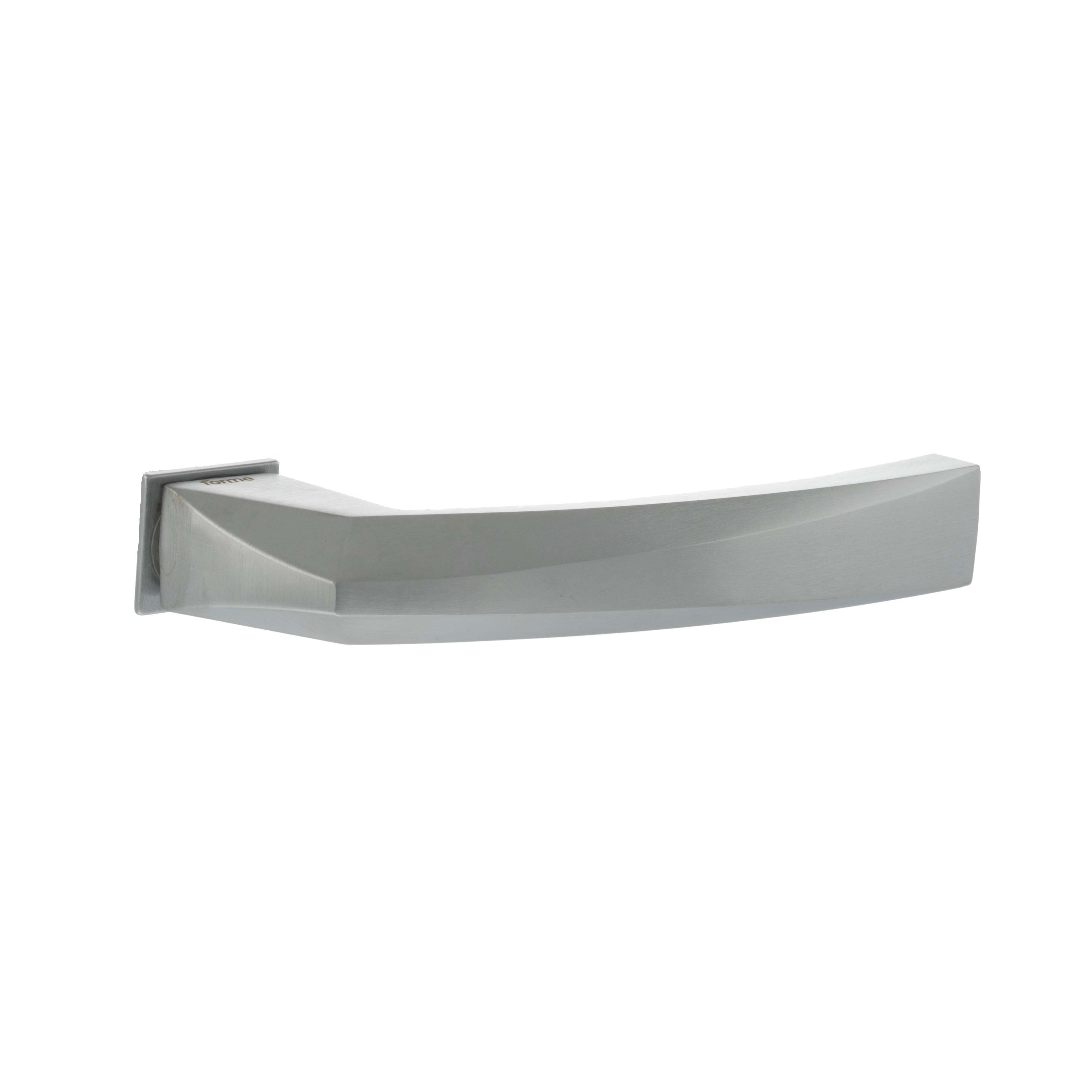 Forme Crystal Lever Door Handle on Concealed Square Rose - Satin Chrome