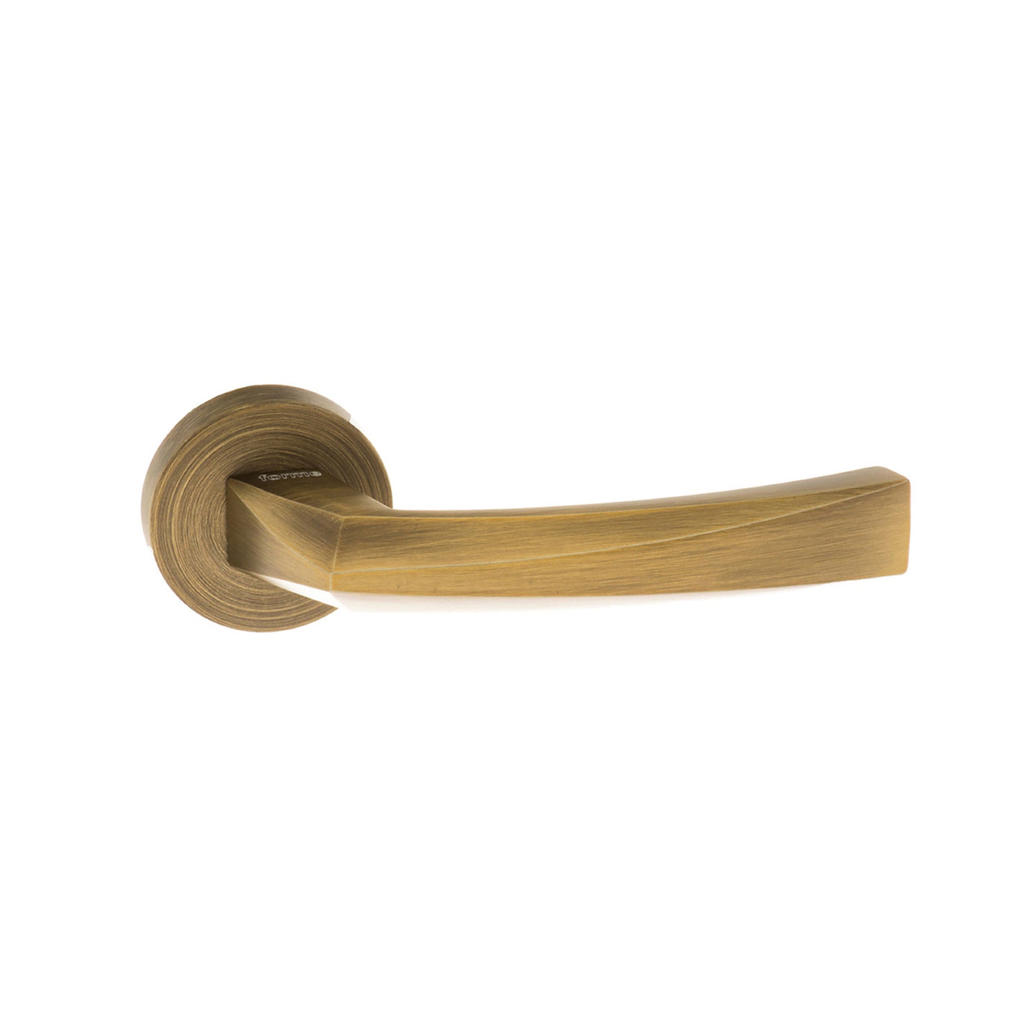 Forme Crystal Lever Door Handle on Minimal Round Rose - Yester Bronze