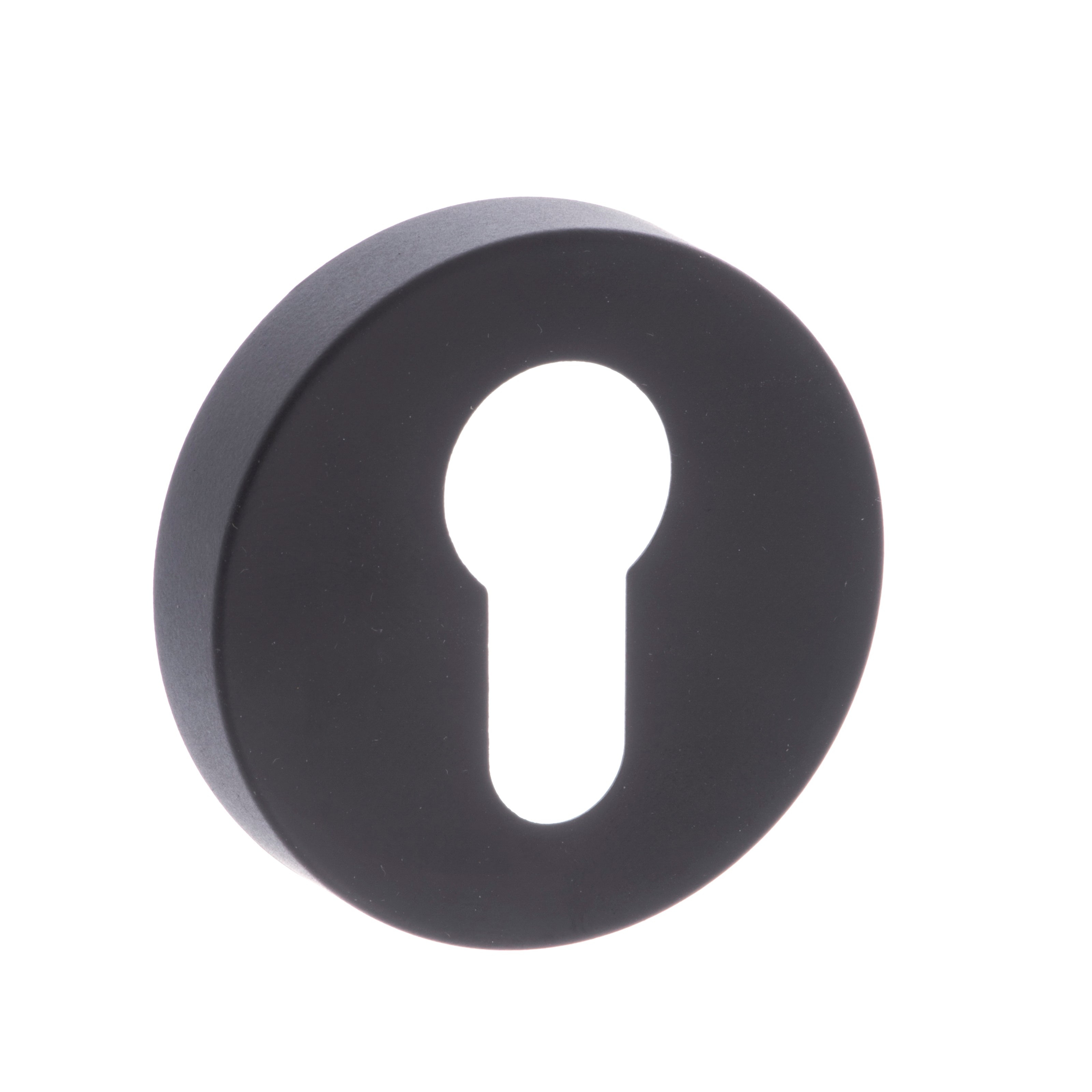 CleanTouch Anti-Bac Euro Escutcheons on Minimal Round Rose - Matt Black