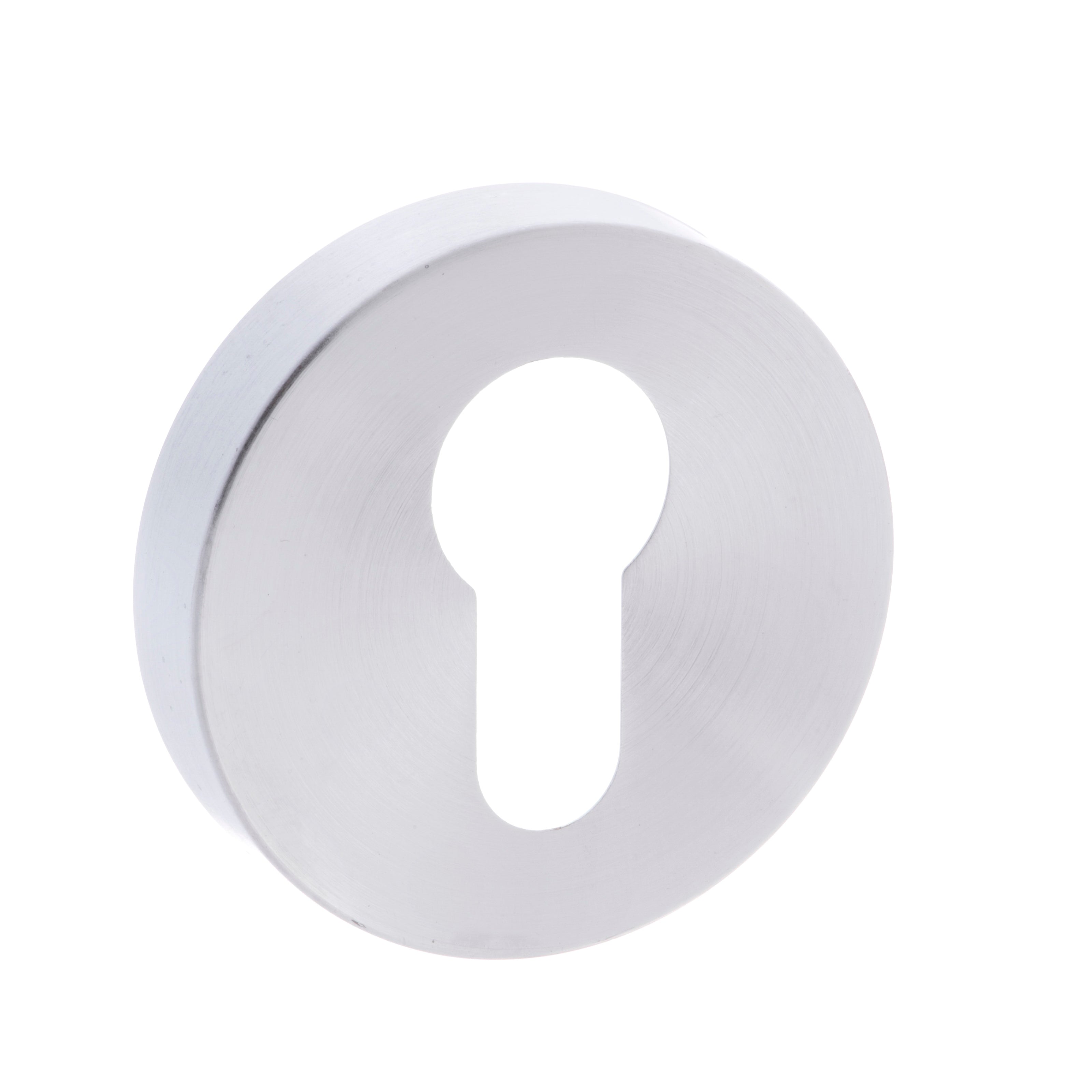 CleanTouch Anti-Bac Euro Escutcheons on Minimal Round Rose - Satin Chrome