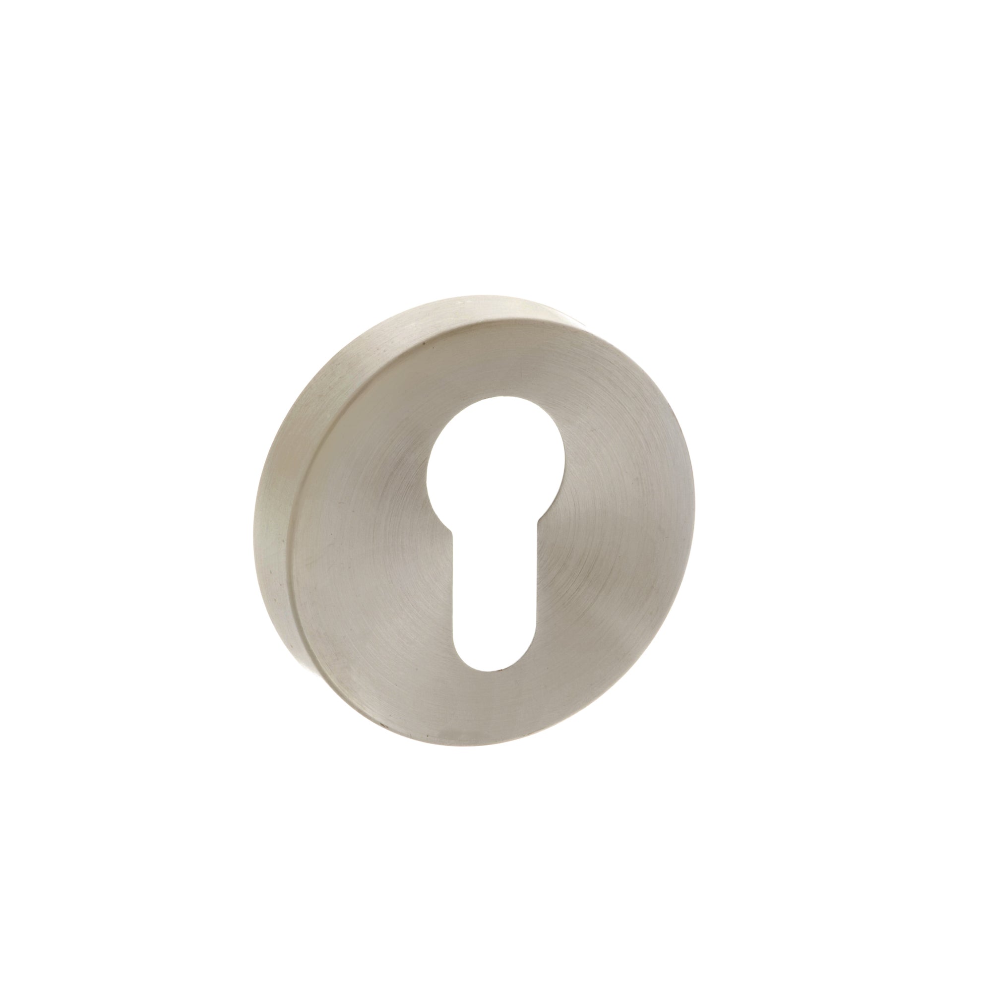 Forme Euro Escutcheons on Minimal Round Rose - Satin Nickel