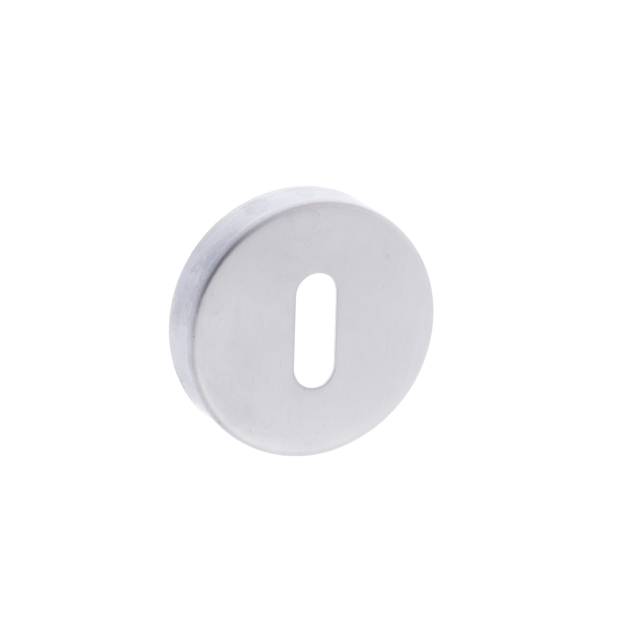 Forme Key Escutcheons on Minimal Round Rose - Satin Chrome