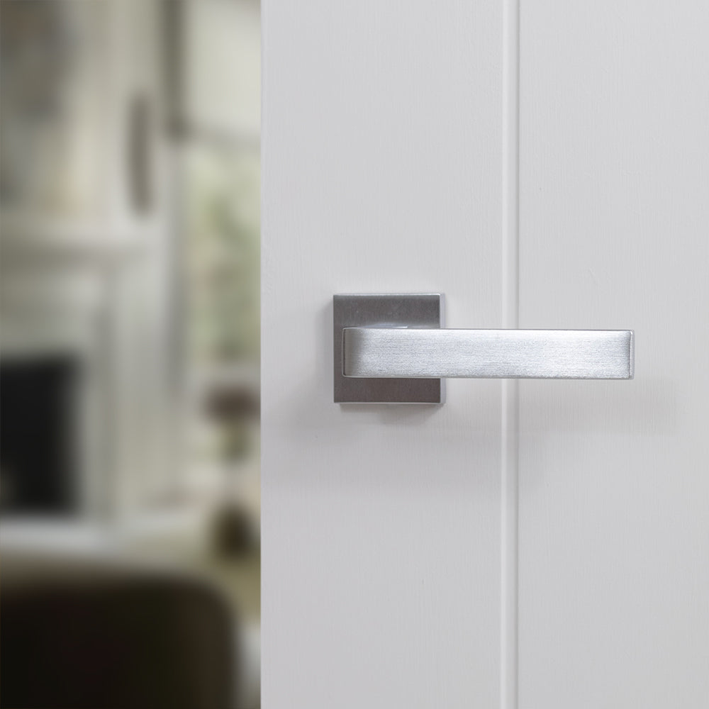 Forme Asti Lever Door Handle on Minimal Square Rose