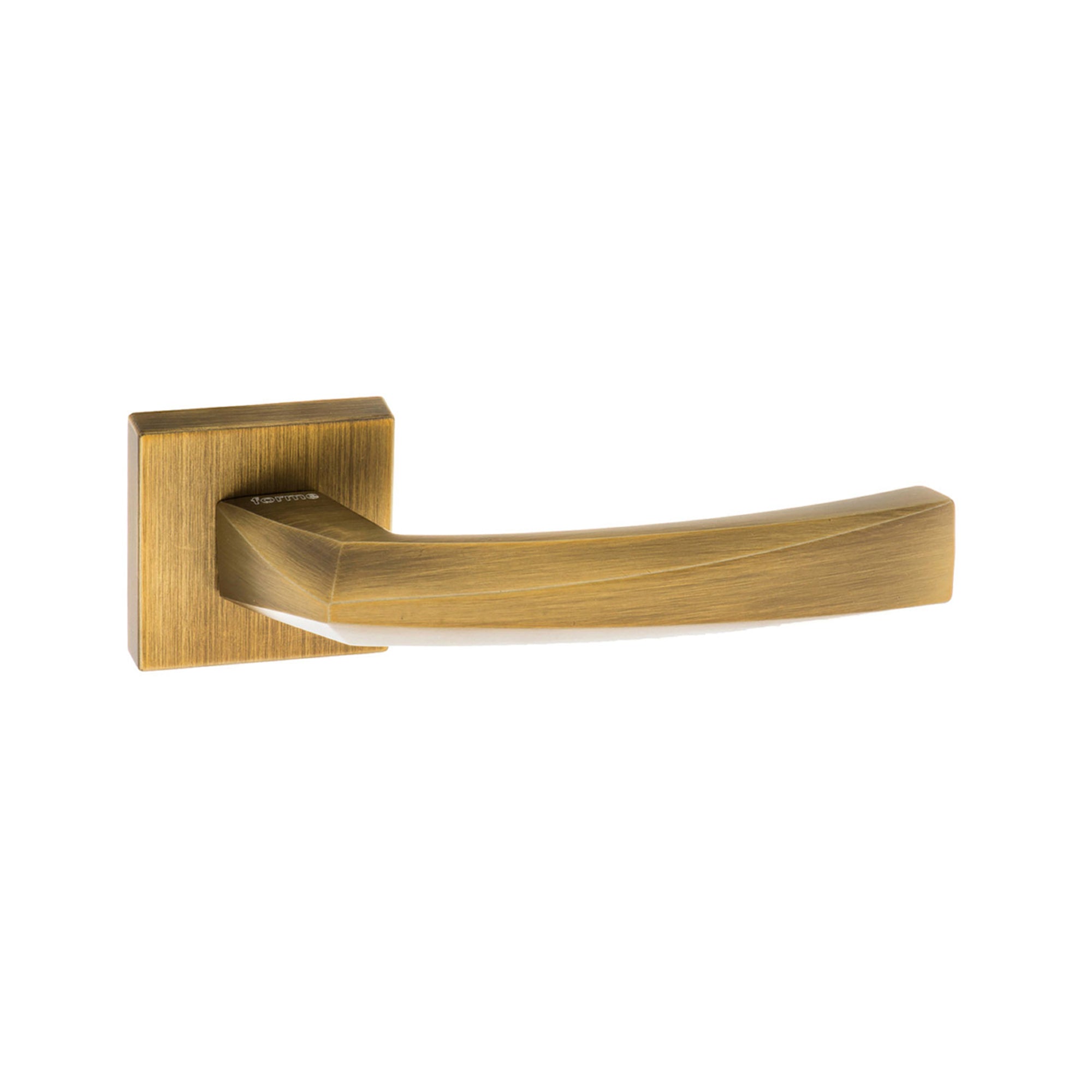 Forme Crystal Lever Door Handle on Minimal Square Rose - Yester Bronze