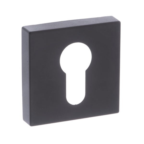 STATUS Euro Escutcheons on S4 Square Rose - Matt Black